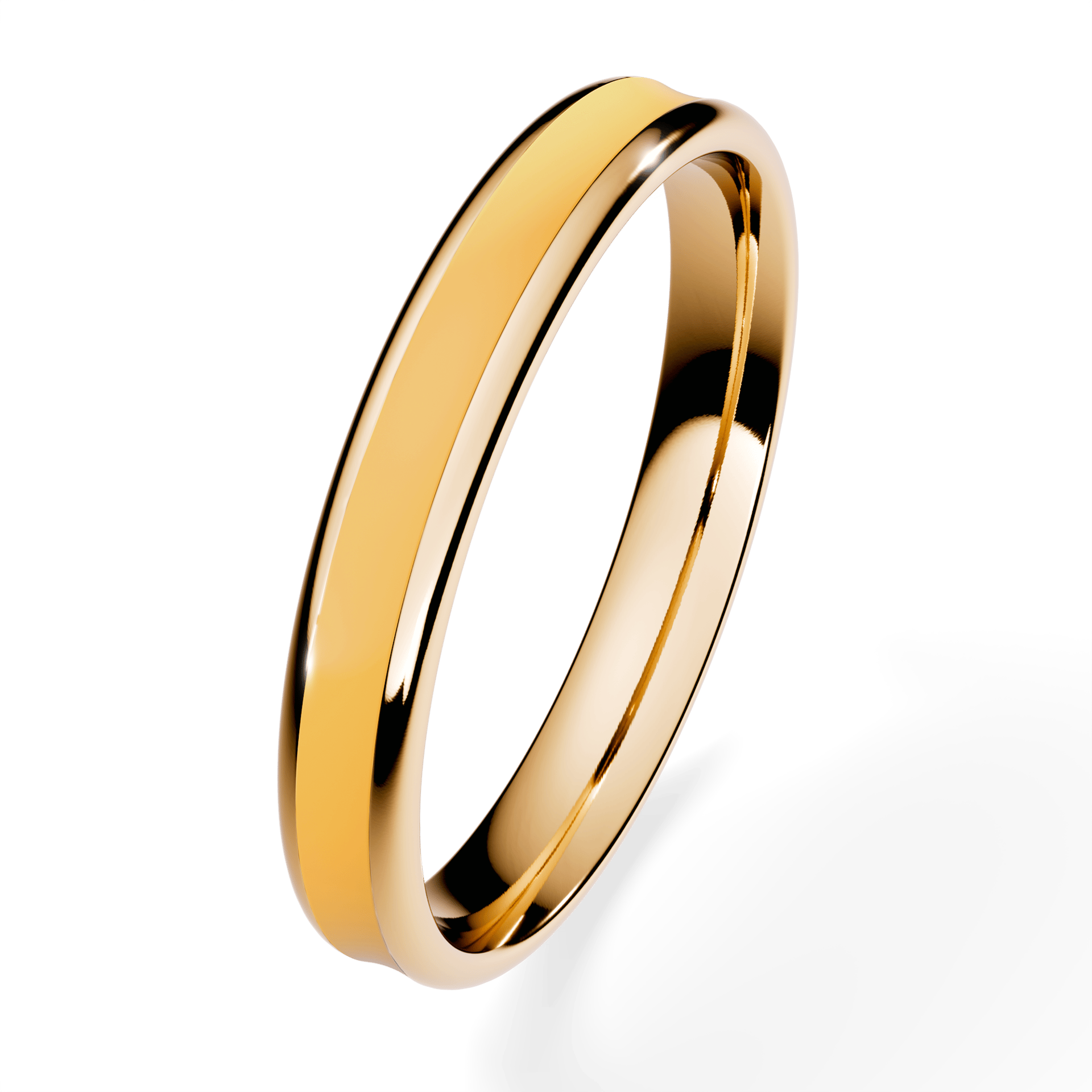 Obrączka z żółtą emalią fit z żółtego złota 3mm