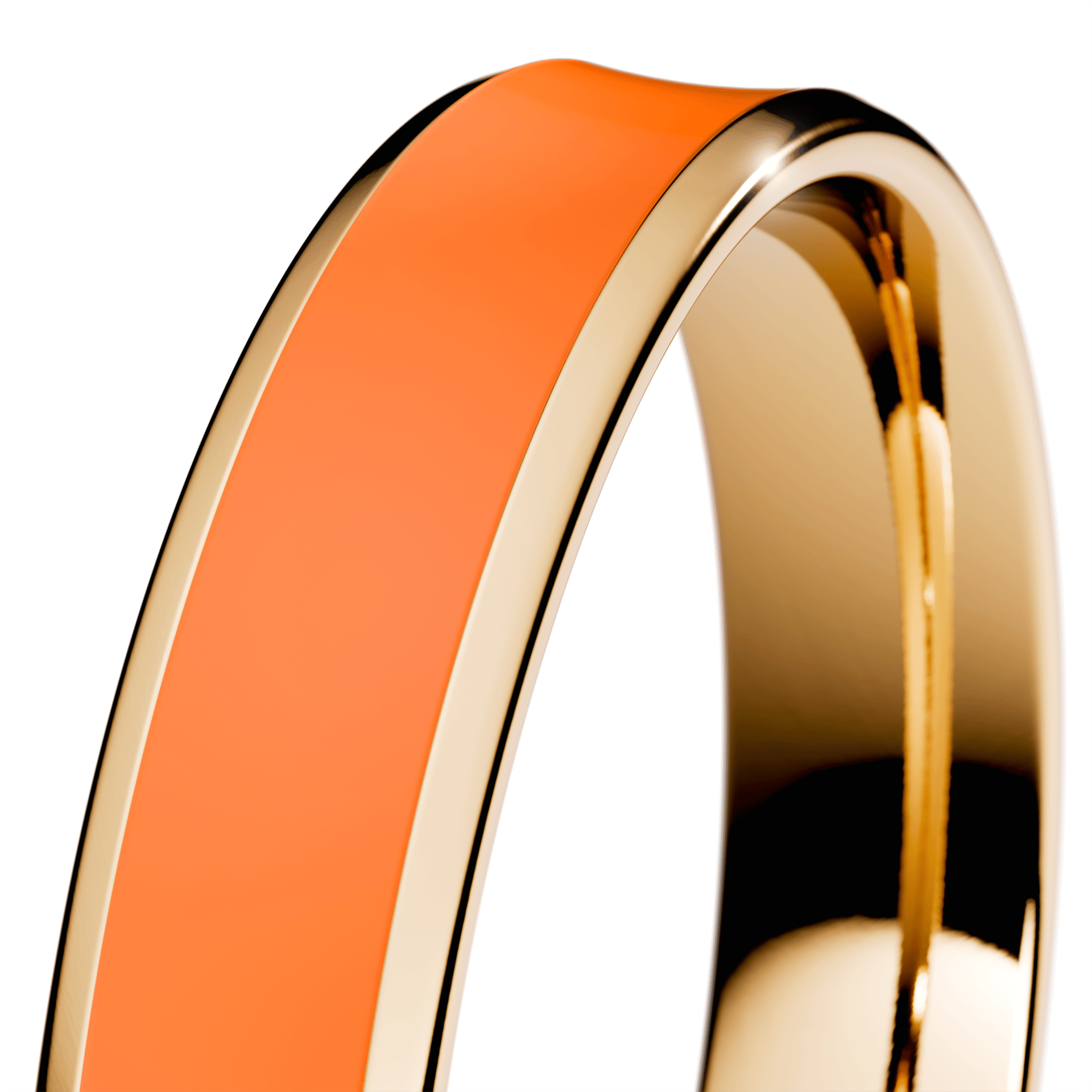 Obrączka z pomarańczową emalią regular z żółtego złota 3,5mm