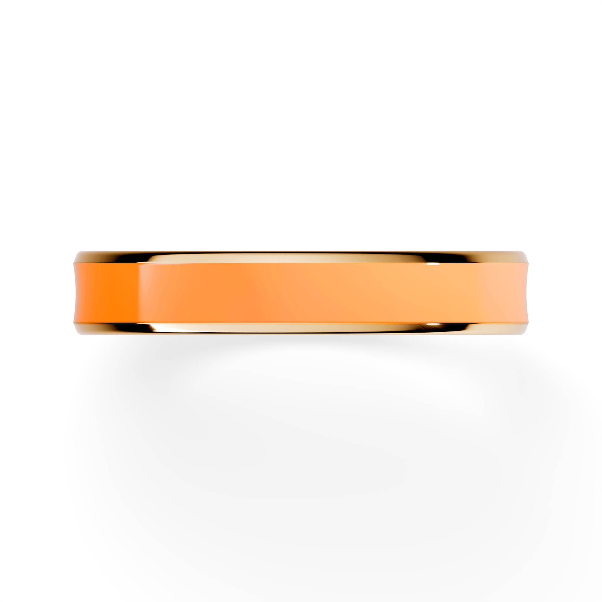 Obrączka z pomarańczową emalią regular z żółtego złota 3,5mm