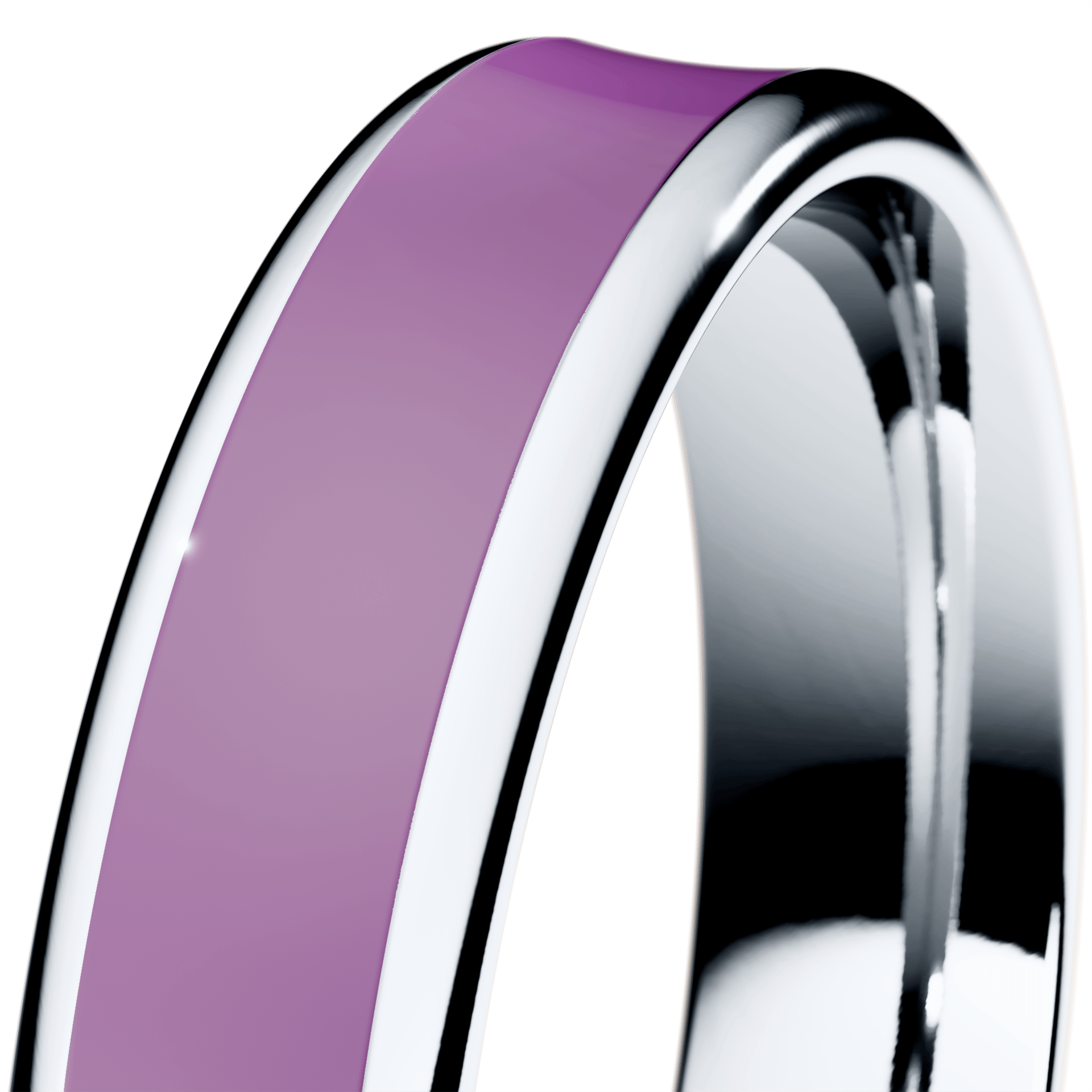 Obrączka z fioletową emalią urban z białego złota 4mm