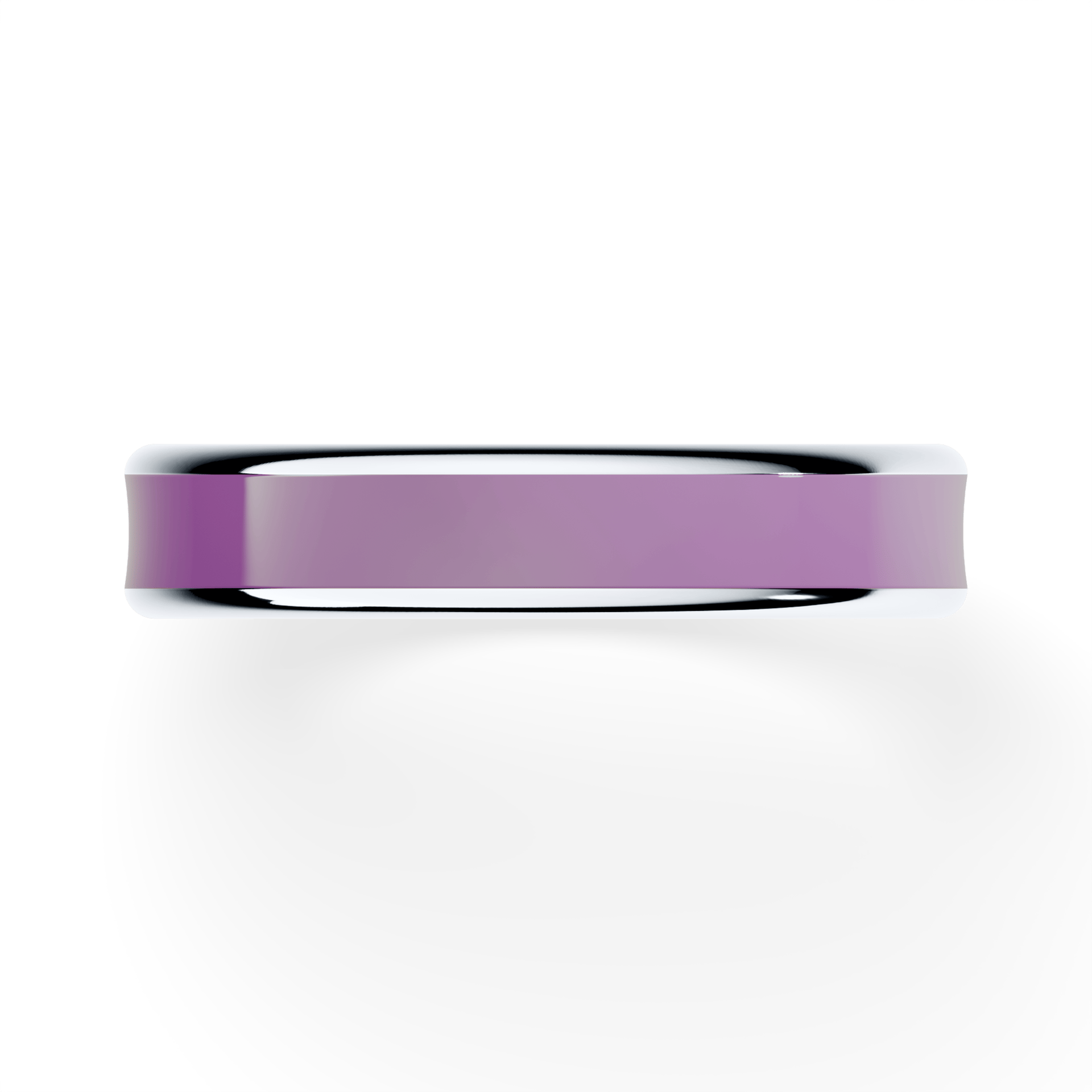 Obrączka z fioletową emalią urban z białego złota 4mm