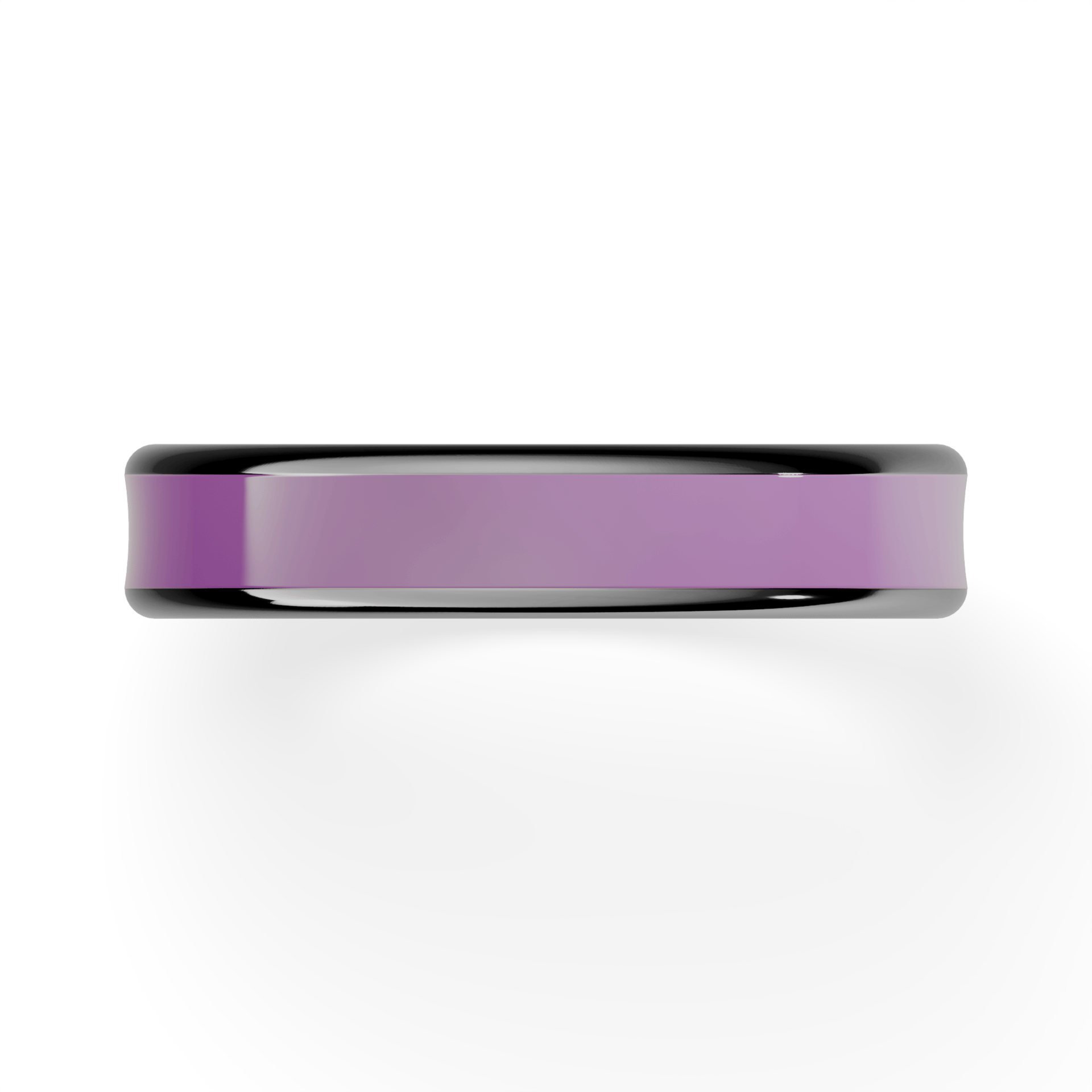 Obrączka z fioletową emalią urban z czarnego złota 4mm