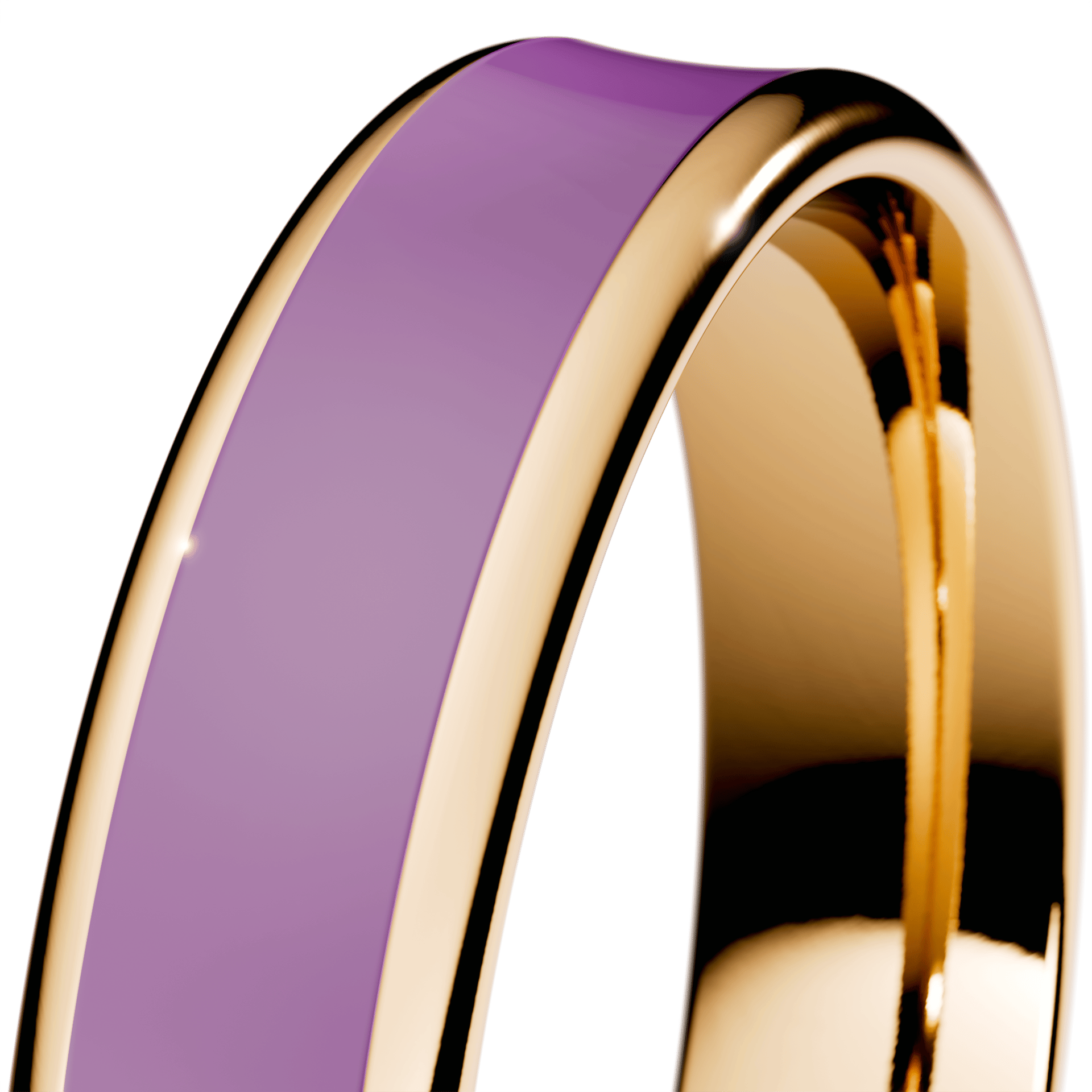 Obrączka z fioletową emalią urban z żółtego złota 4mm