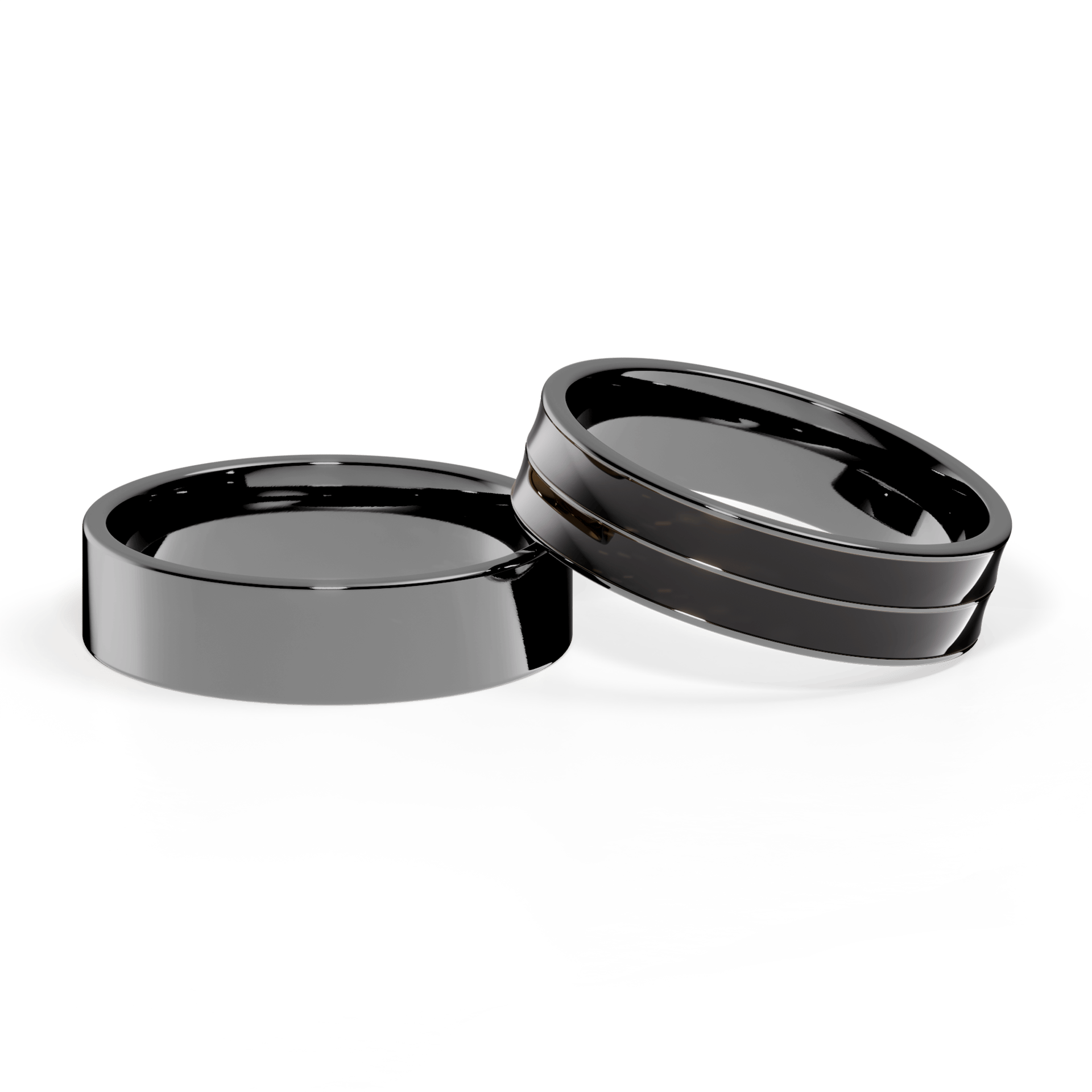 Obraczka slubna plaska czarne zloto 5 mm 2mm emalia czarna czarna 04