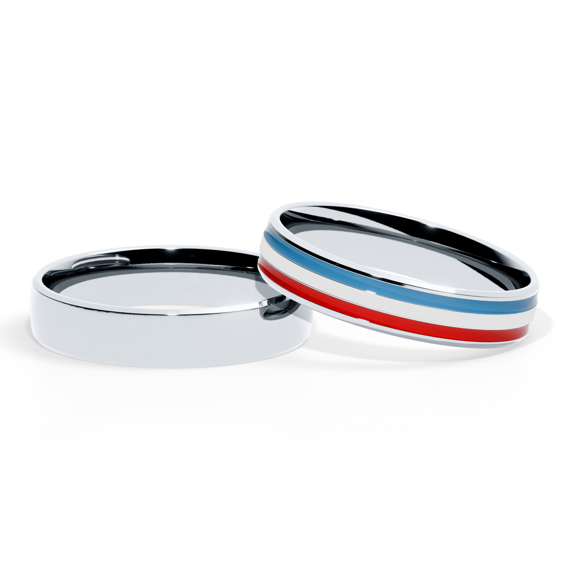 Obraczka slubna komfort biale zloto 4 5 mm 1mm emalia blekitna biala czerwona 04