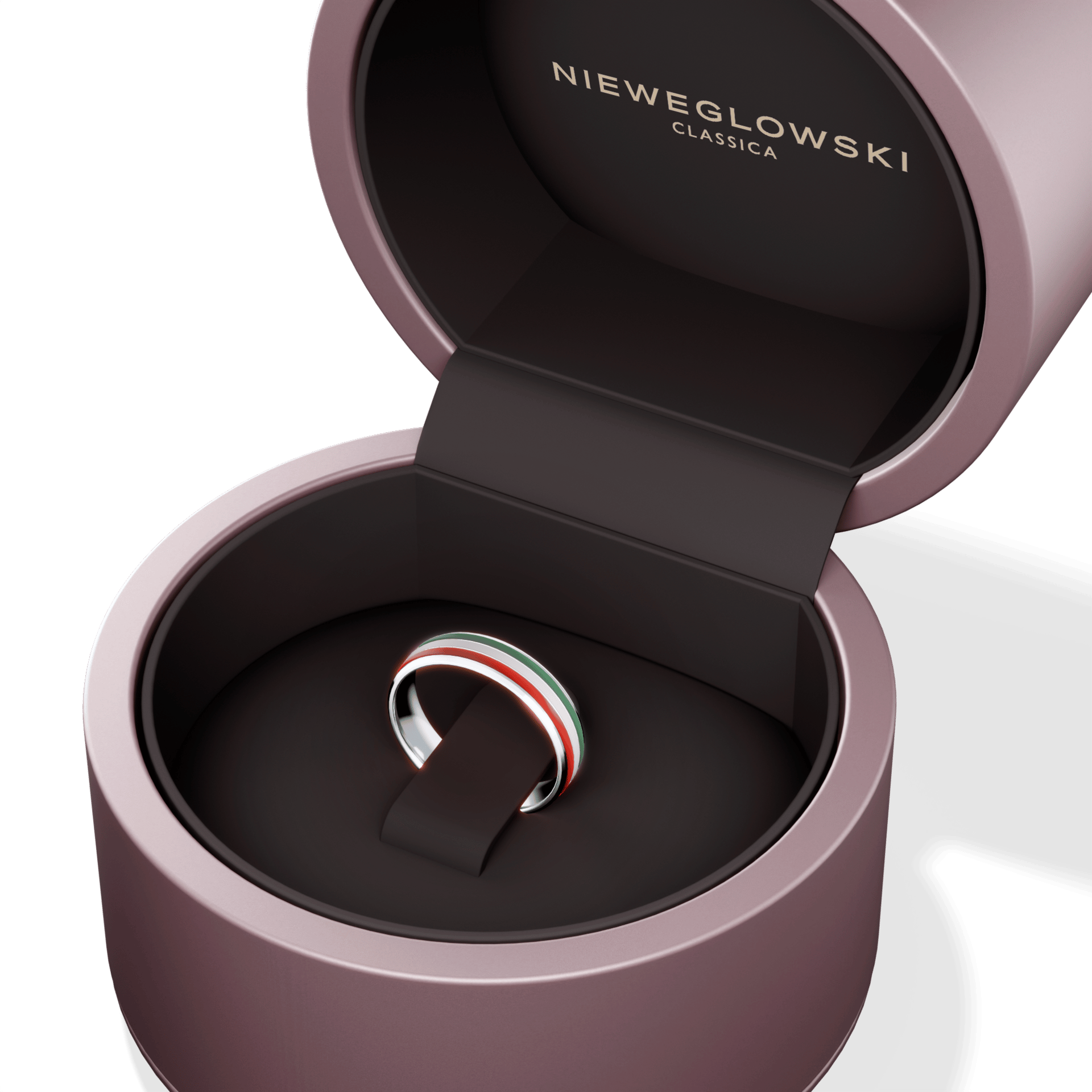 Obraczka slubna komfort biale zloto 4 5 mm 1mm emalia zielona biala czerwona 05