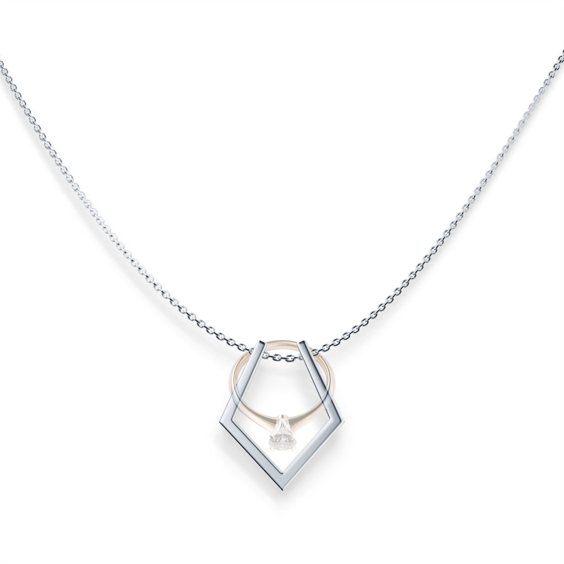 Zawieszka active ring biale zloto m4 05