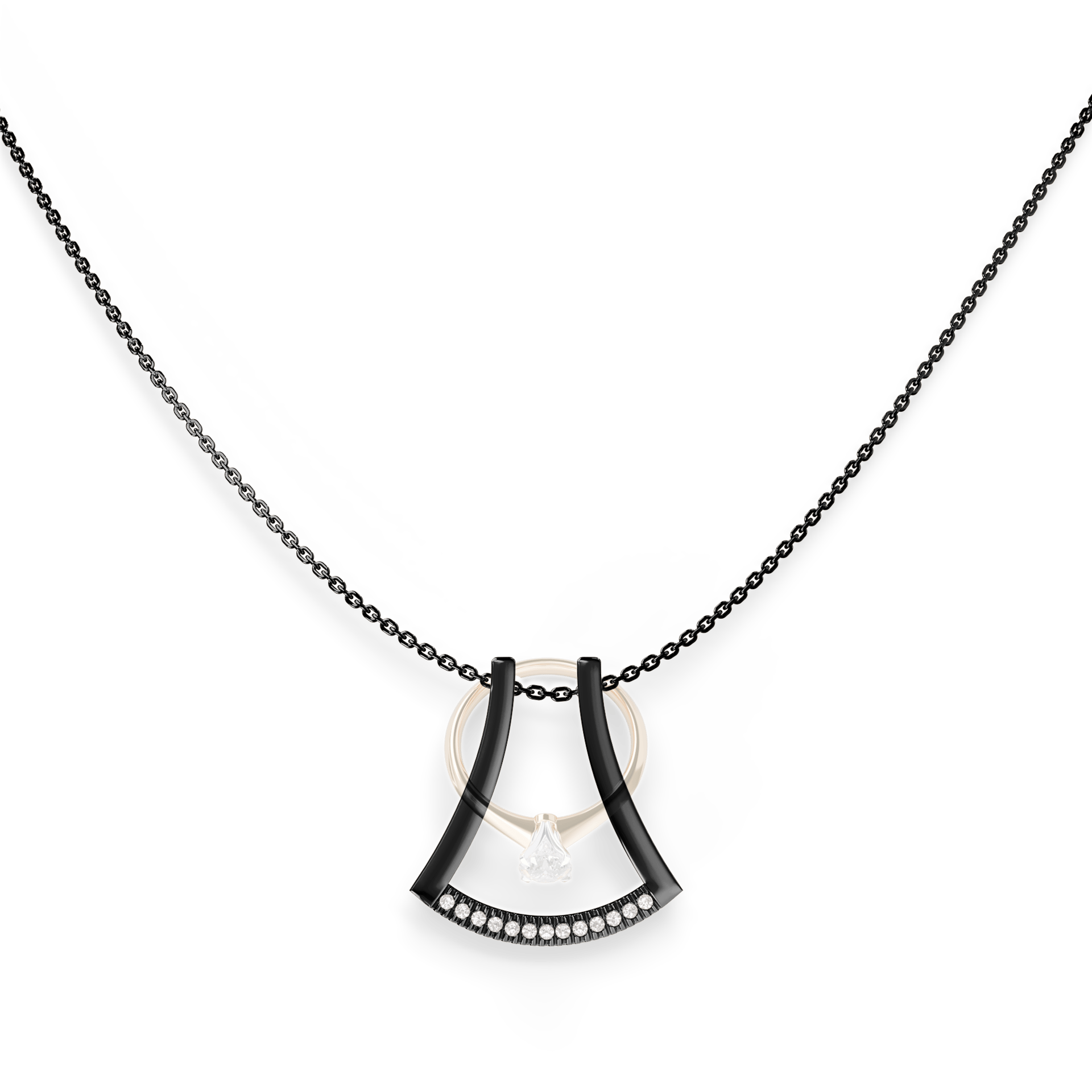 Zawieszka active ring czarne zloto m2 05