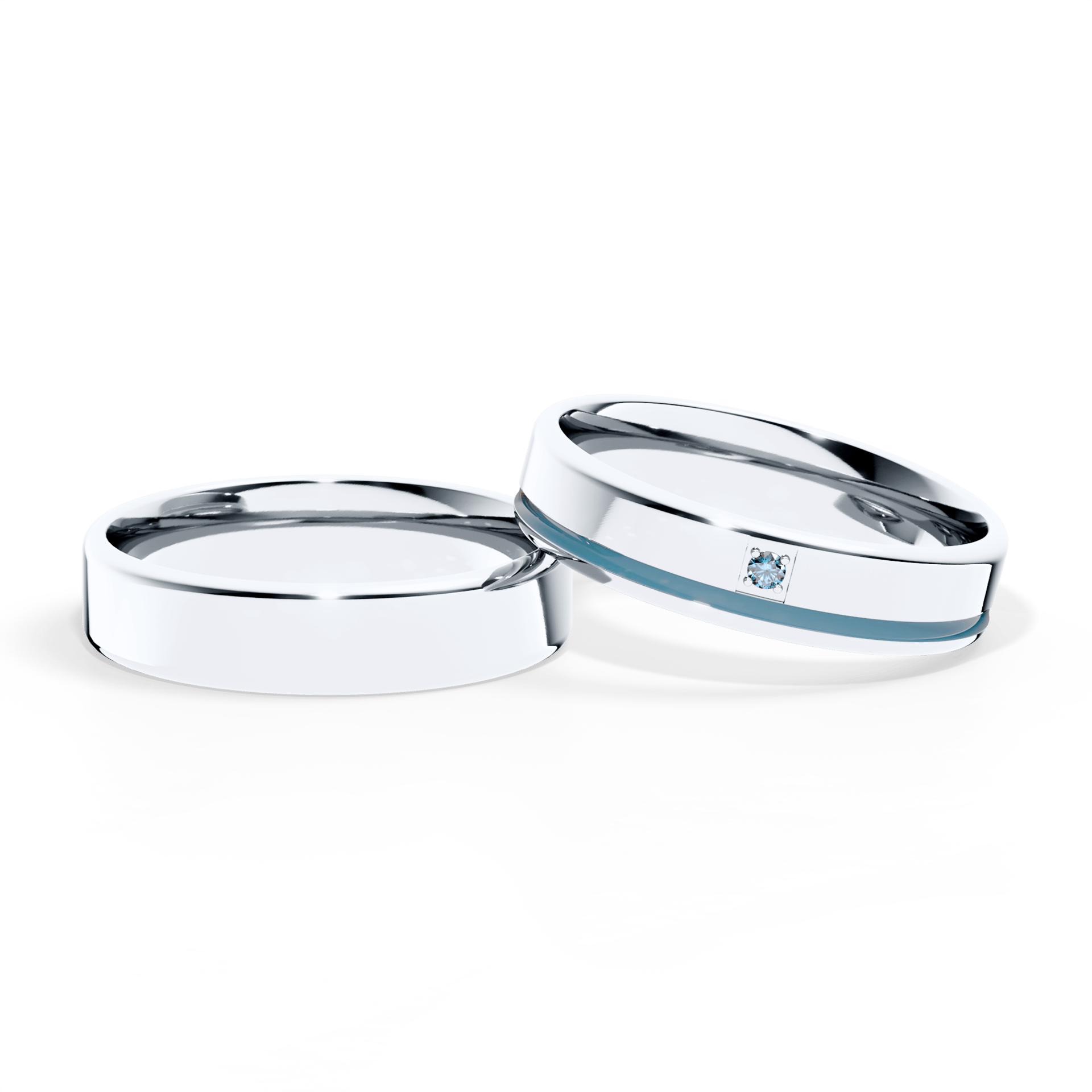 Obraczka z diamentami urban biale zloto 4 5 mm 1 5mm diament niebieski 1mm emalia blekitna 04