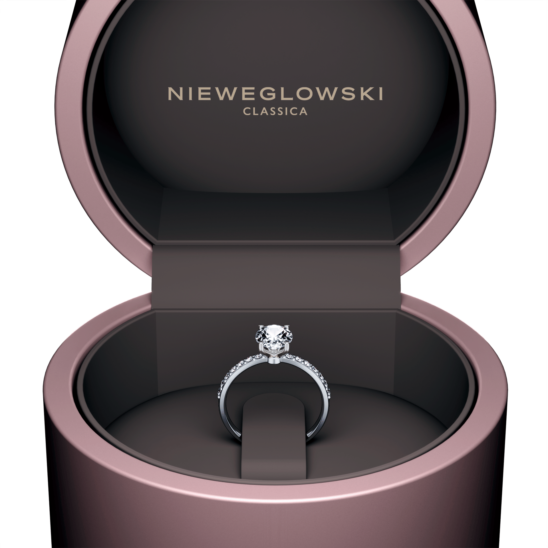 Pierscionek zareczynowy my milady biale zloto diament lab 100ct 14szt diament lab 121ct 5