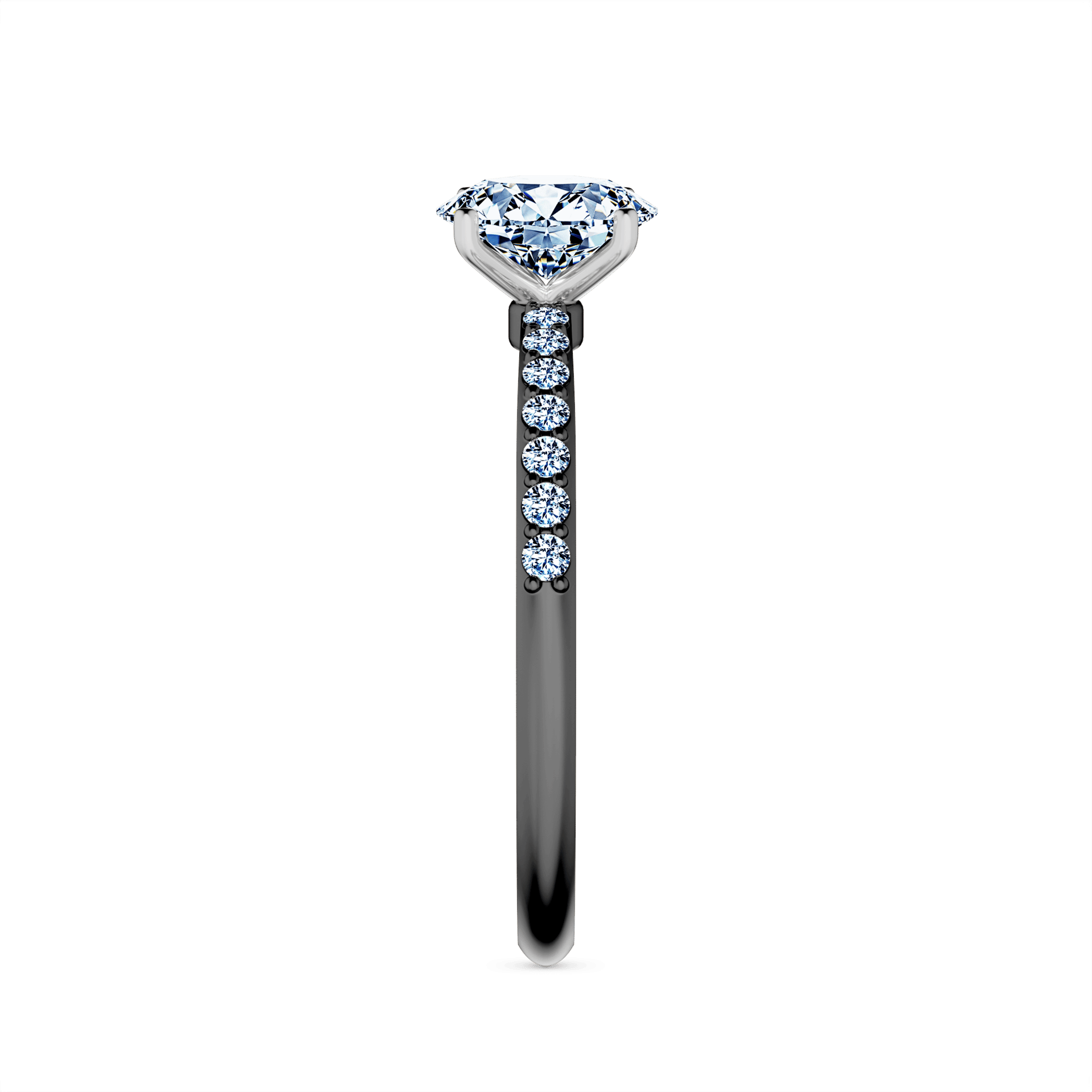 Pierscionek zareczynowy my milady czarne zloto diament lab 0 50ct 14szt diament lab 064ct 4