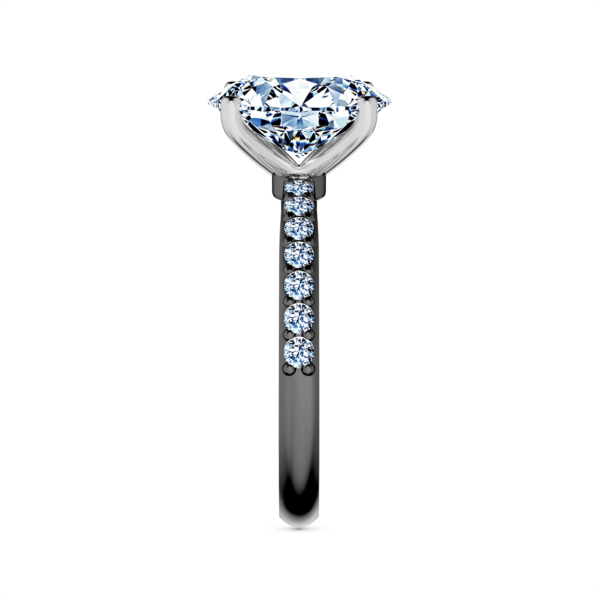 Pierscionek zareczynowy my milady czarne zloto diament lab 1 50ct 14szt diament lab 171ct 4