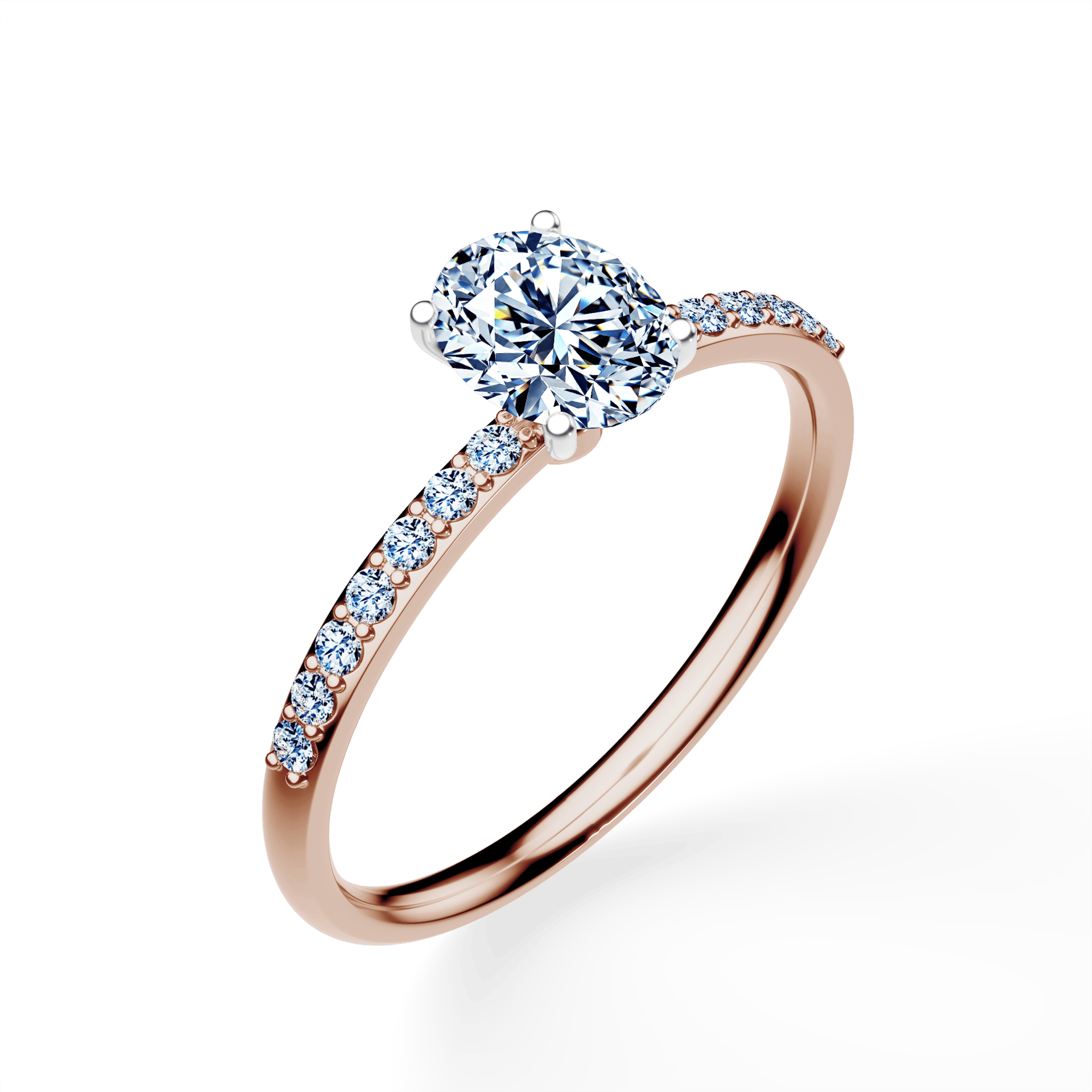 Pierścionek zaręczynowy My Milady z różowego złota z diamentem laboratoryjnym owalnym 0,64ct