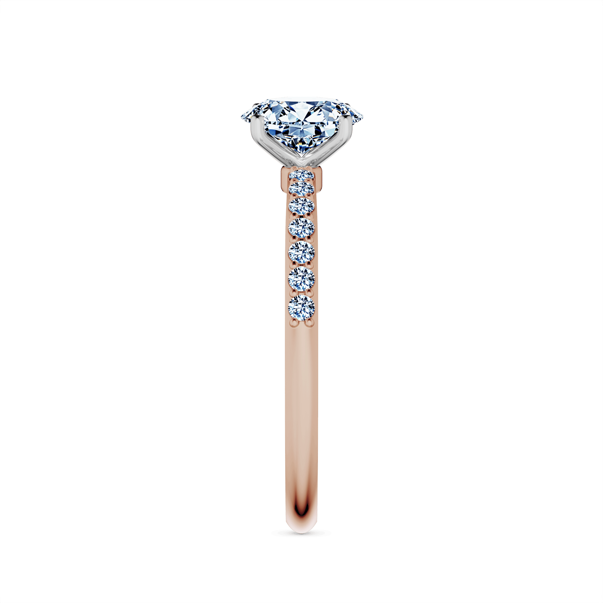 Pierscionek zareczynowy my milady rozowe zloto diament lab 0 50ct 14szt diament lab 064ct 4