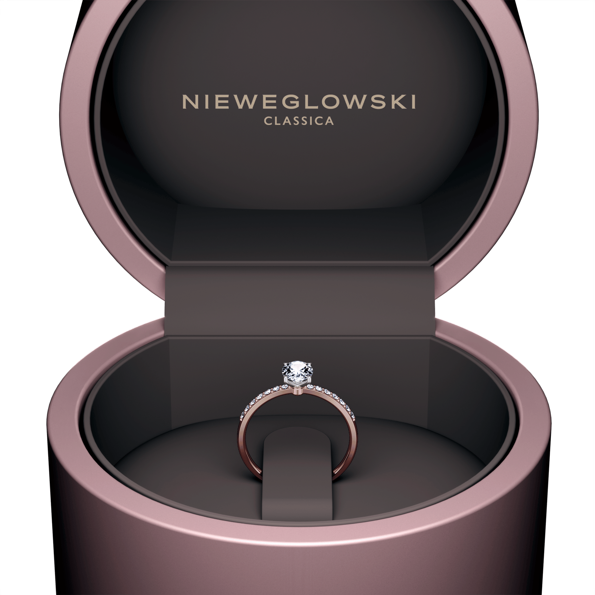 Pierscionek zareczynowy my milady rozowe zloto diament lab 0 50ct 14szt diament lab 064ct 5