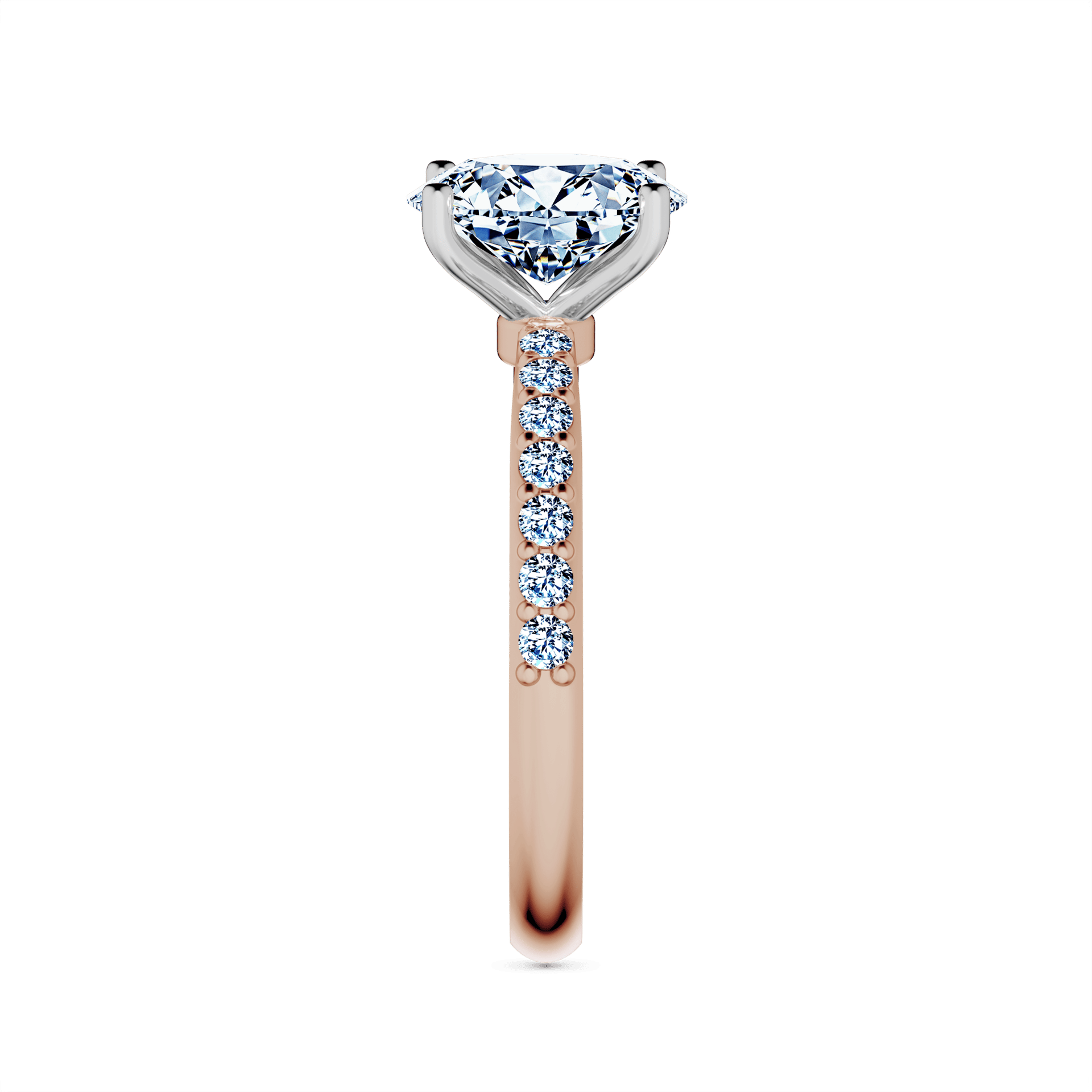 Pierscionek zareczynowy my milady rozowe zloto diament lab 100ct 14szt diament lab 121ct 4