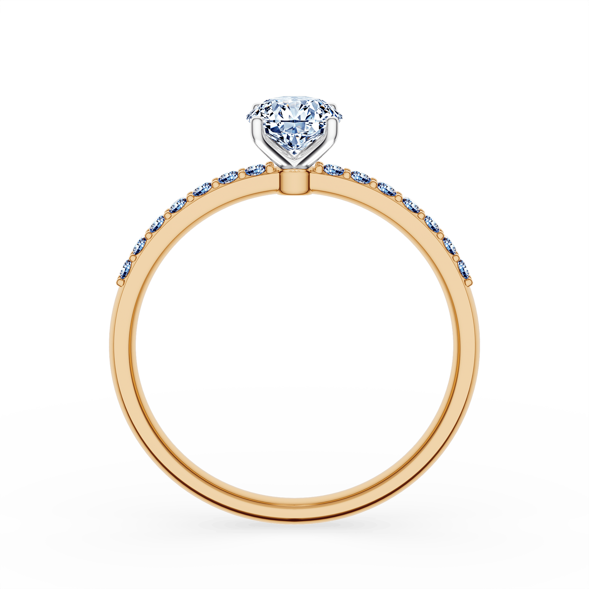 Pierścionek zaręczynowy My Milady z żółtego złota z diamentem laboratoryjnym owalnym 0,64ct