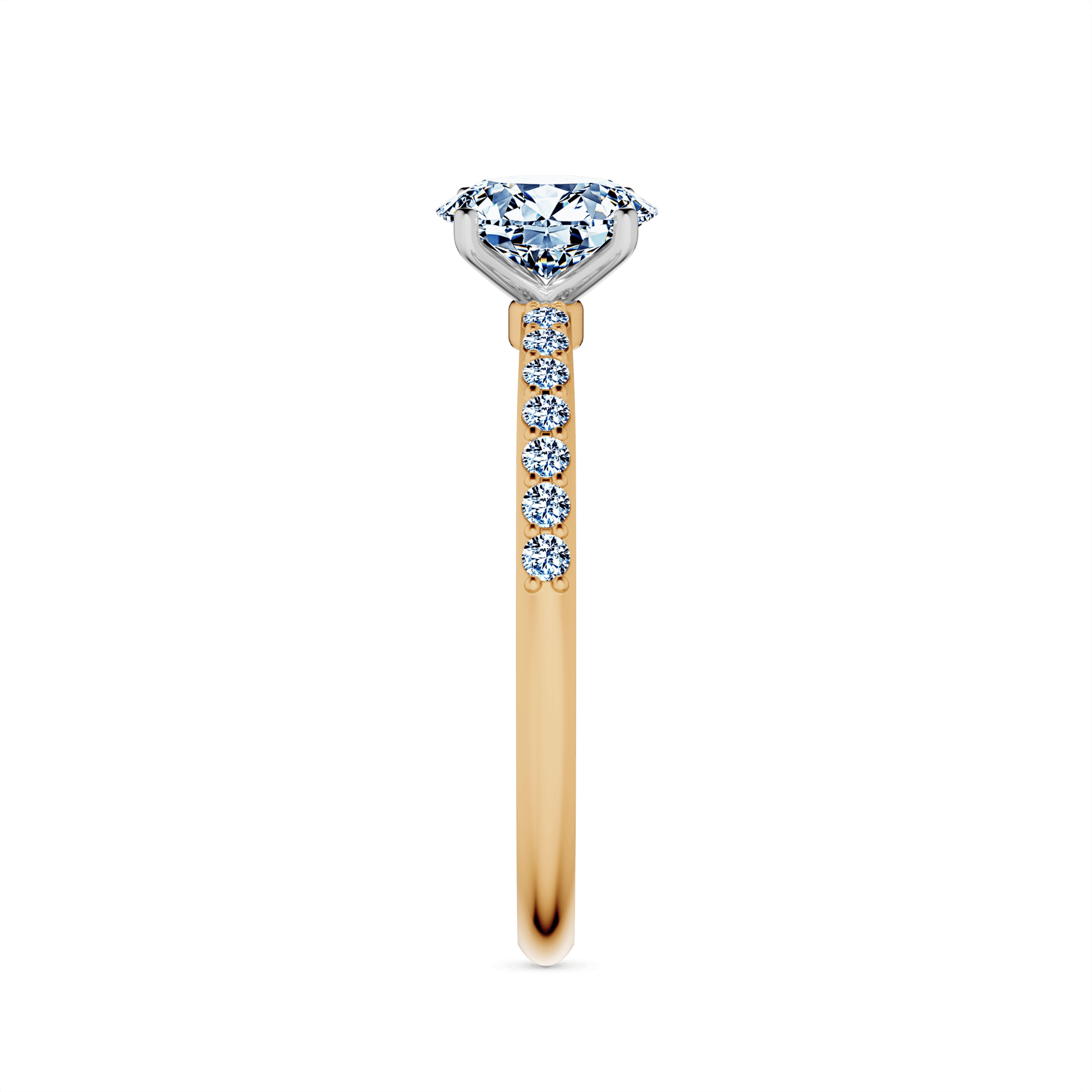 Pierscionek zareczynowy my milady zolte zloto diament lab 0 50ct 14szt diament lab 064ct 4