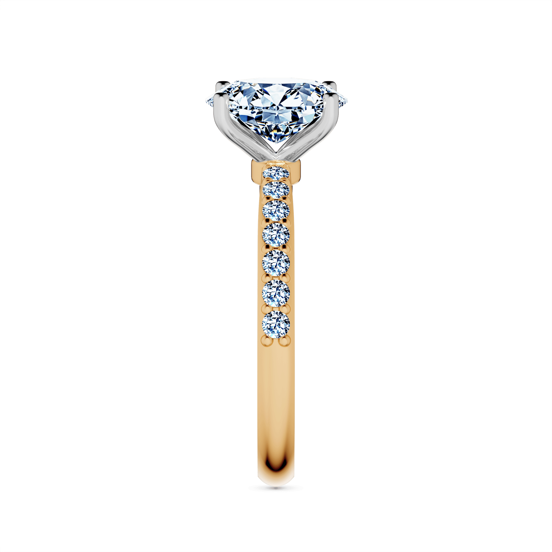 Pierscionek zareczynowy my milady zolte zloto diament lab 100ct 14szt diament lab 121ct 4