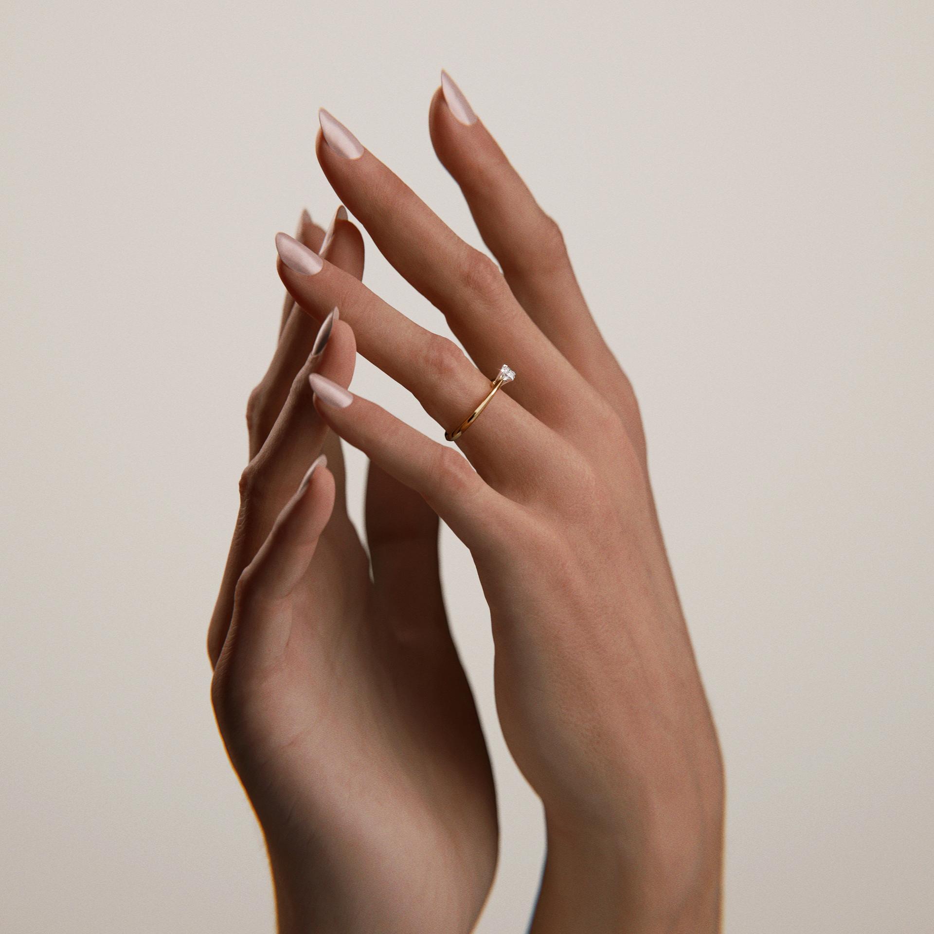 Pierścionek zaręczynowy My Angel z żółtego złota z diamentem naturalnym 0,30ct