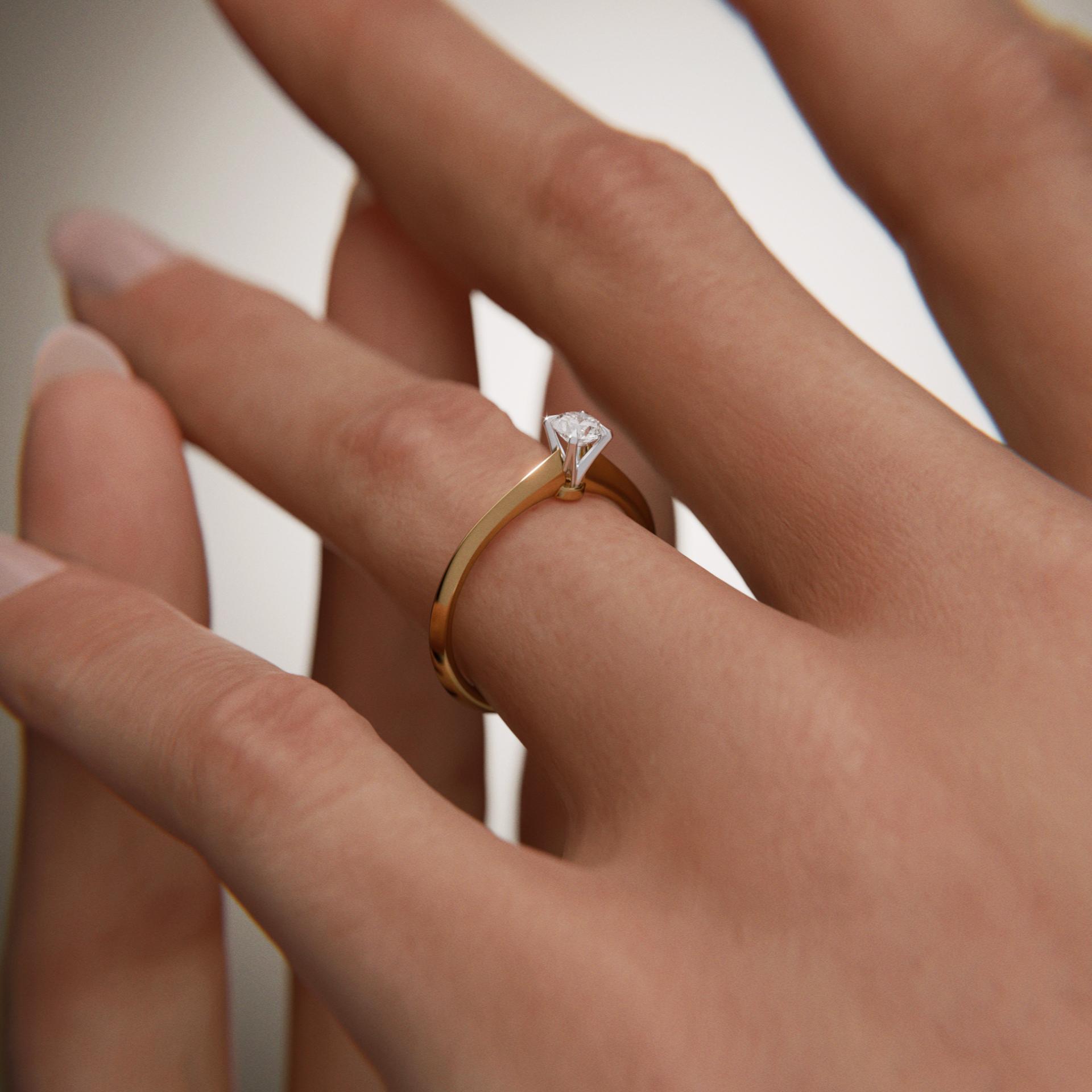 Pierścionek zaręczynowy My Angel z żółtego złota z diamentem naturalnym 0,25ct