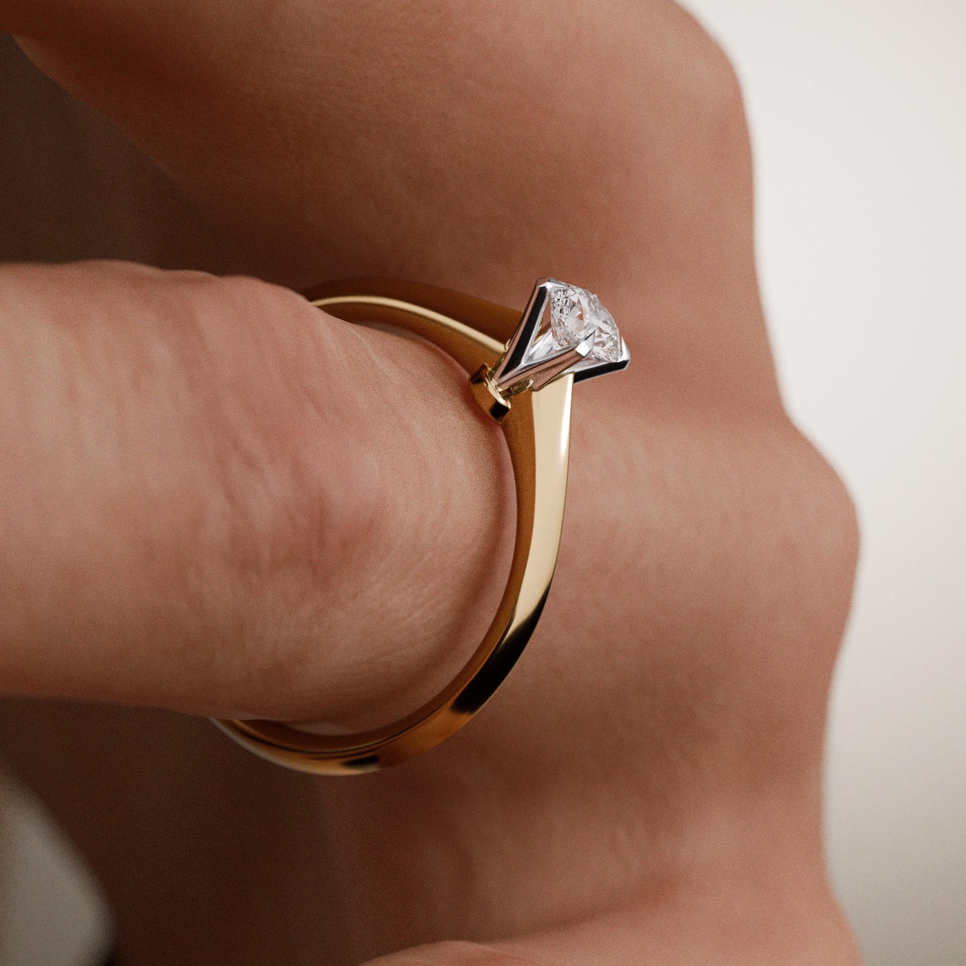 Pierścionek zaręczynowy My Angel z żółtego złota z diamentem laboratoryjnym 0,30ct