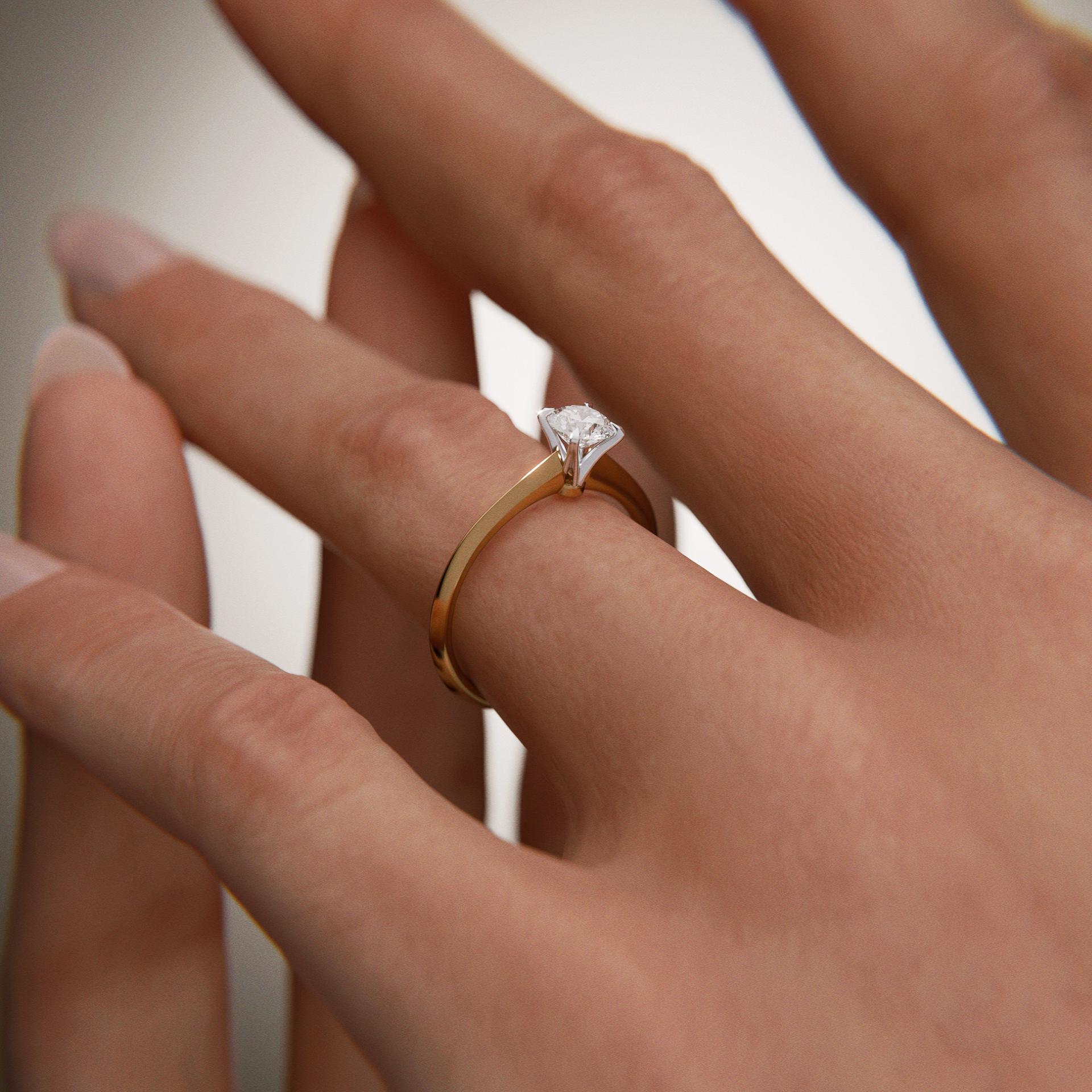 Pierścionek zaręczynowy My Angel z żółtego złota z diamentem laboratoryjnym 0,50ct