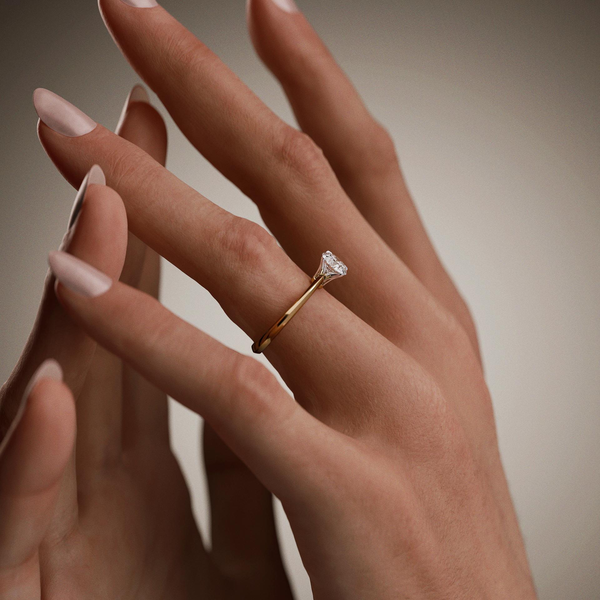 Pierścionek zaręczynowy My Angel z żółtego złota z diamentem laboratoryjnym 0,80ct