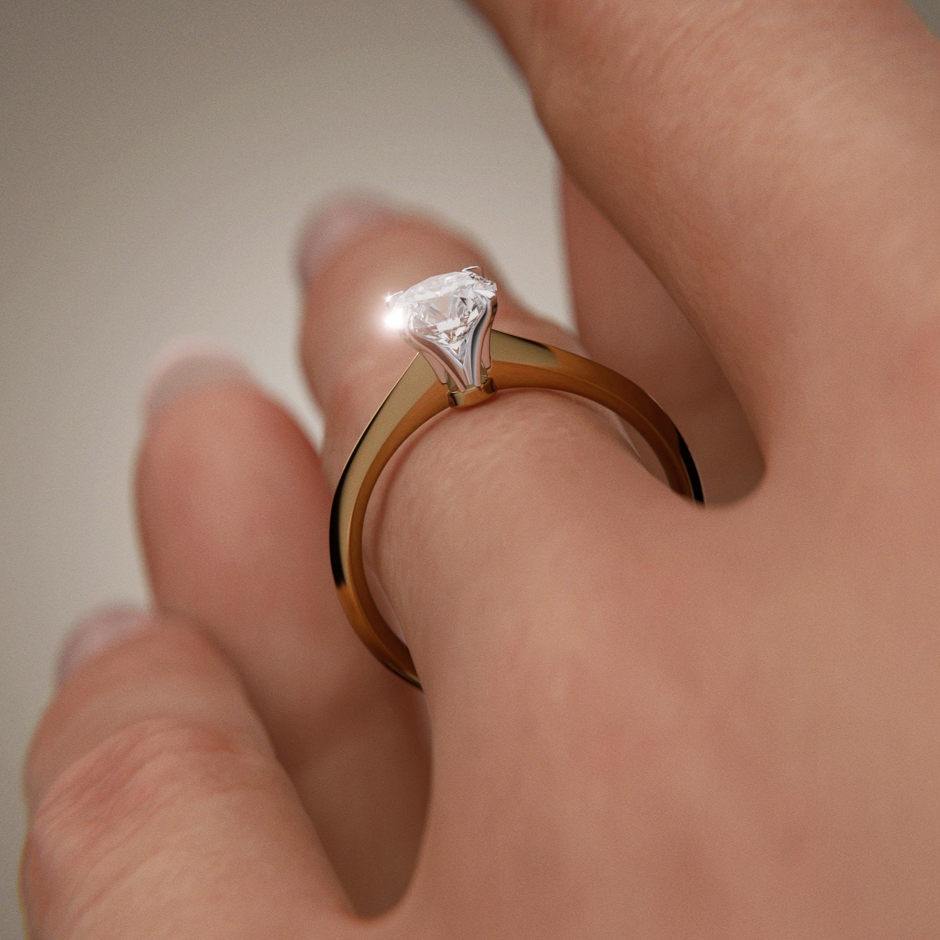 Pierścionek zaręczynowy My Angel z żółtego złota z diamentem laboratoryjnym 1,00ct