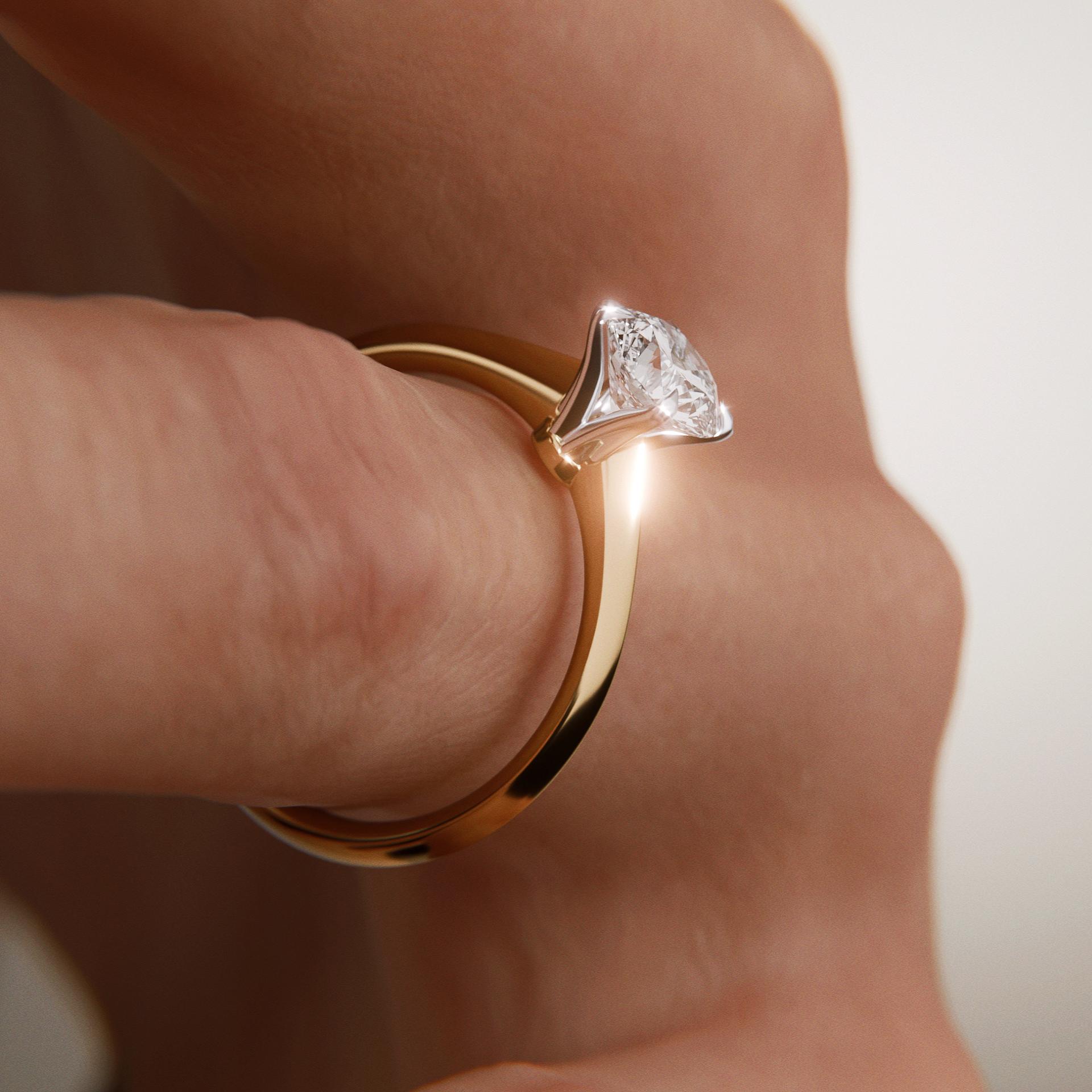 Pierścionek zaręczynowy My Angel z żółtego złota z diamentem naturalnym 1,00ct