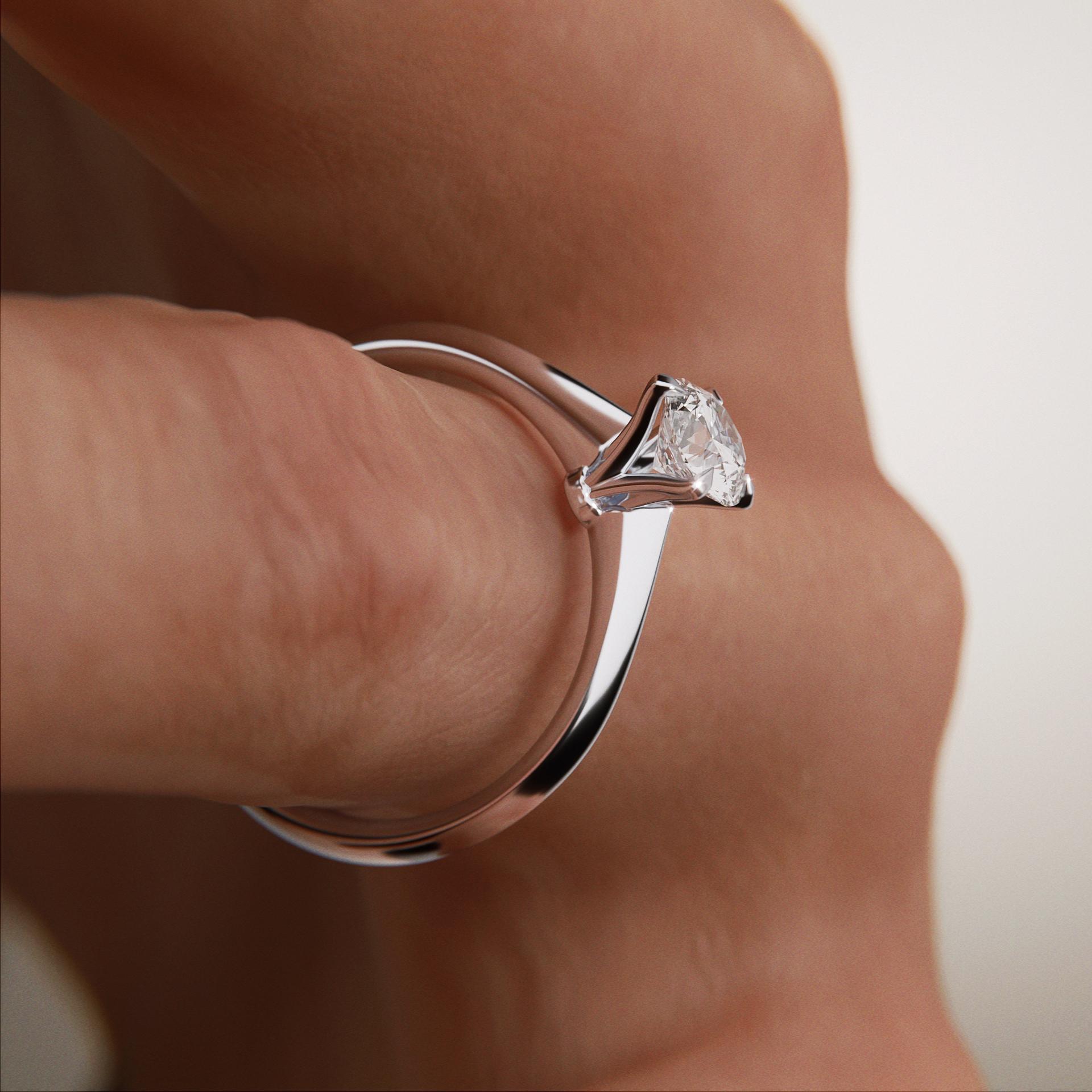 Pierścionek zaręczynowy My Angel z białego złota z diamentem laboratoryjnym 0,50ct
