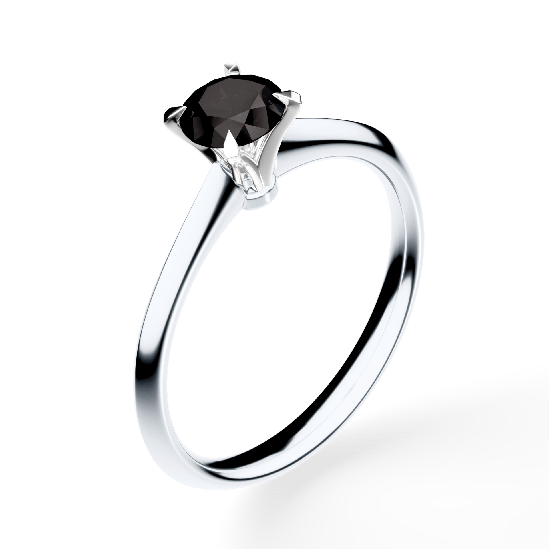 Pierścionek zaręczynowy My Angel z białego złota z czarnym diamentem laboratoryjnym 0,50ct