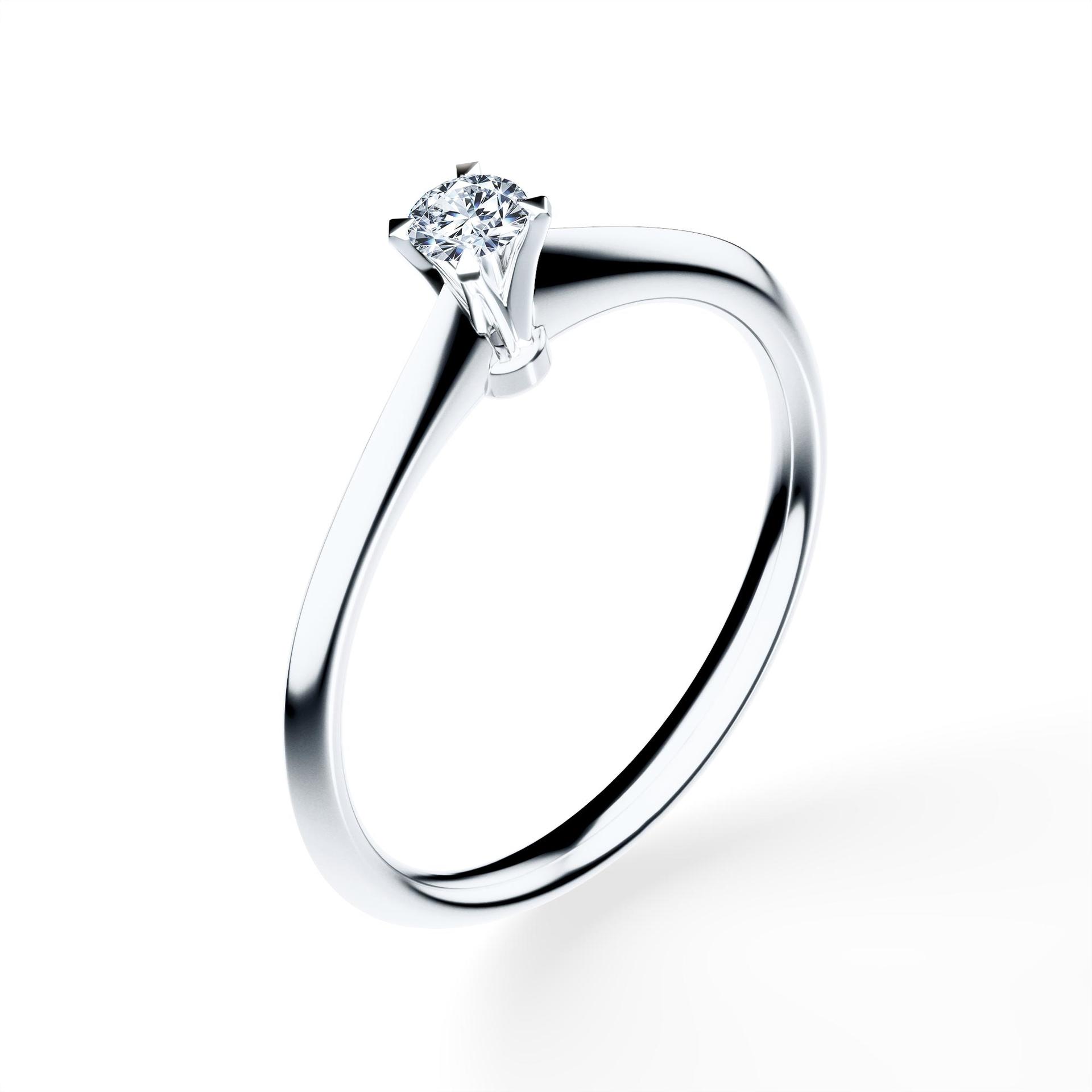 Pierścionek zaręczynowy My Angel z białego złota z diamentem naturalnym 0,10ct