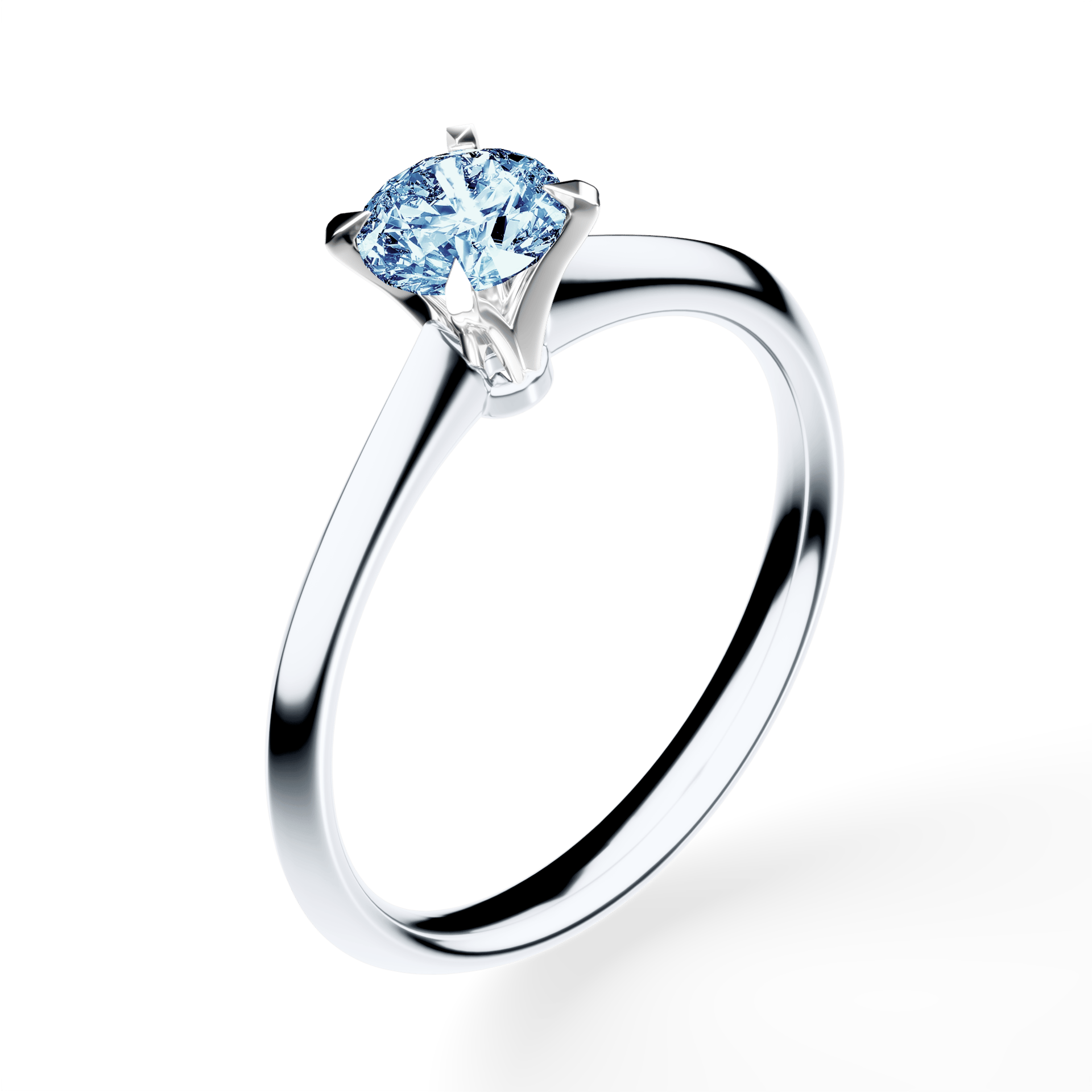 Pierścionek zaręczynowy My Angel z białego złota z niebieskim diamentem laboratoryjnym 0,50ct