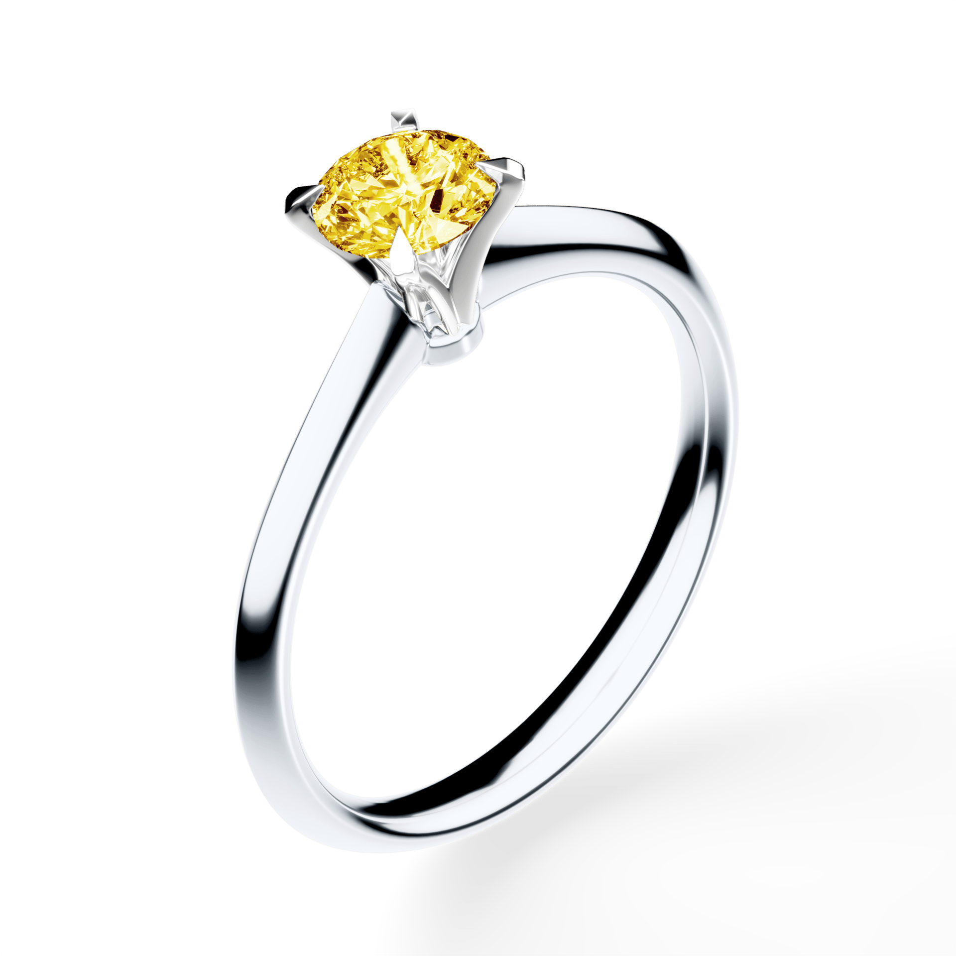 Pierścionek zaręczynowy My Angel z białego złota z żółtym diamentem laboratoryjnym 0,50ct