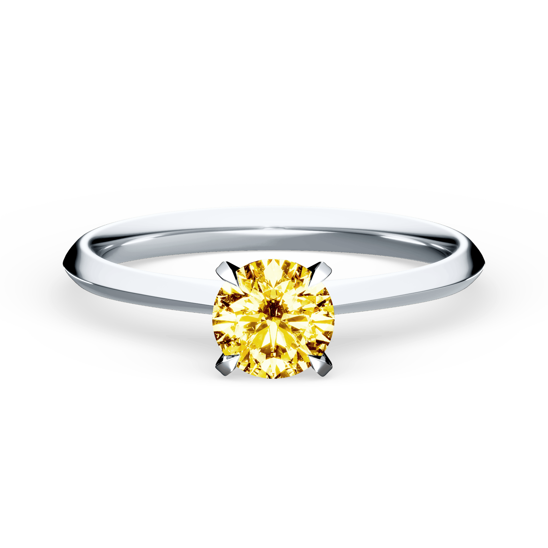 Pierścionek zaręczynowy My Angel z białego złota z żółtym diamentem laboratoryjnym 0,50ct