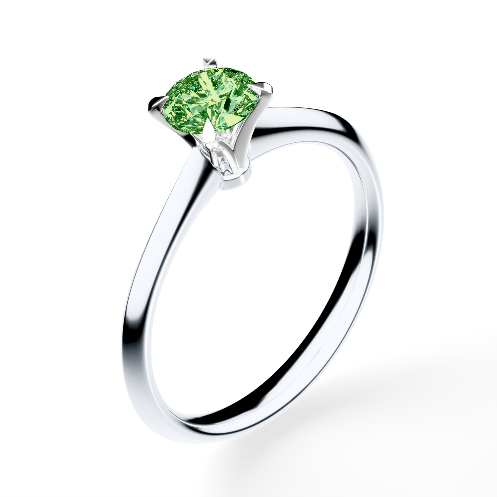 Pierścionek zaręczynowy My Angel z białego złota z ciemnym zielonym diamentem laboratoryjnym 0,50ct