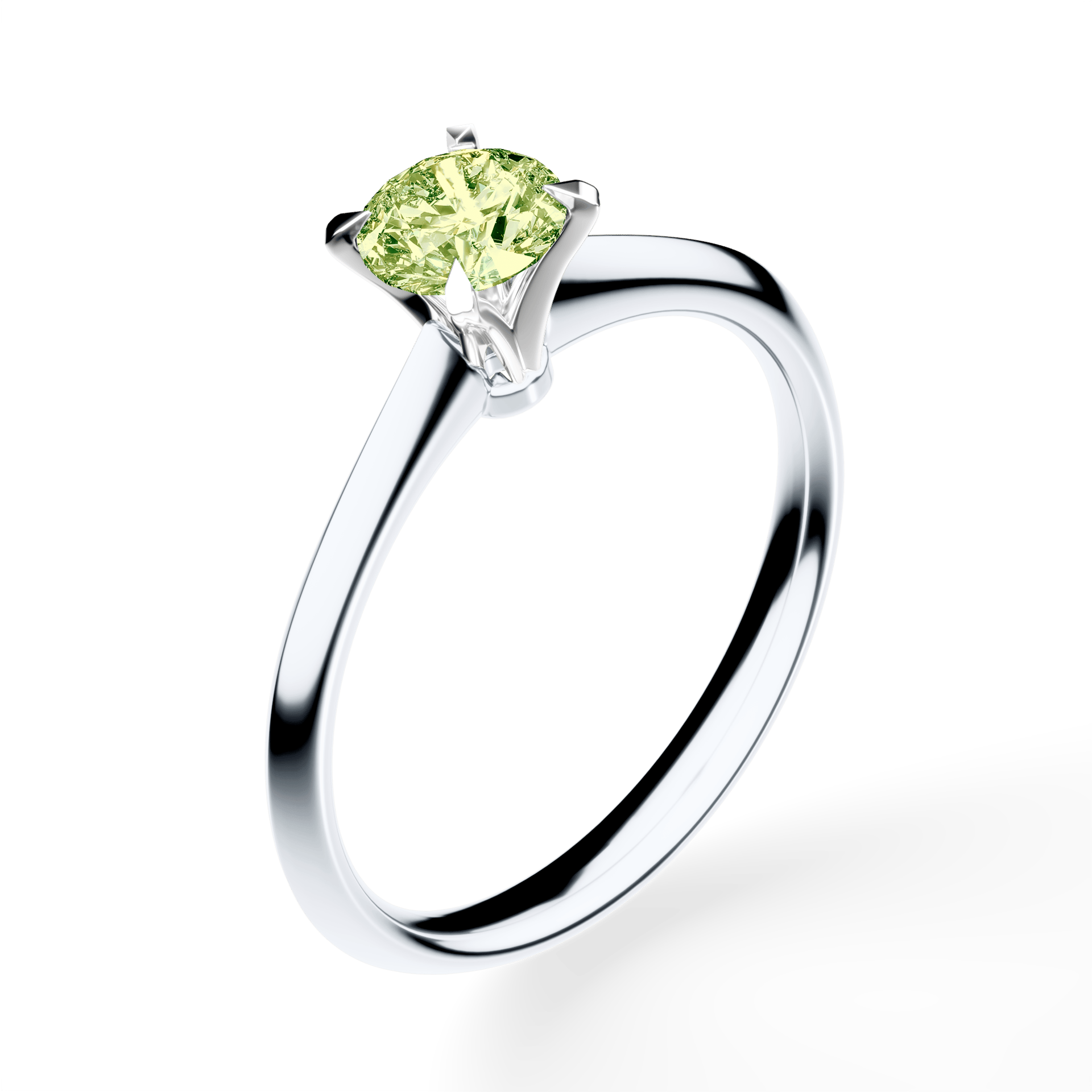 Pierścionek zaręczynowy My Angel z białego złota z jasnym zielonym diamentem laboratoryjnym 0,50ct