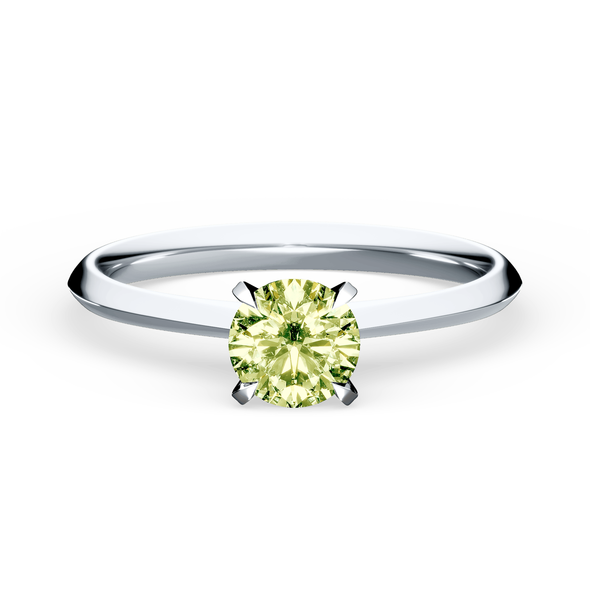 Pierścionek zaręczynowy My Angel z białego złota z jasnym zielonym diamentem laboratoryjnym 0,50ct