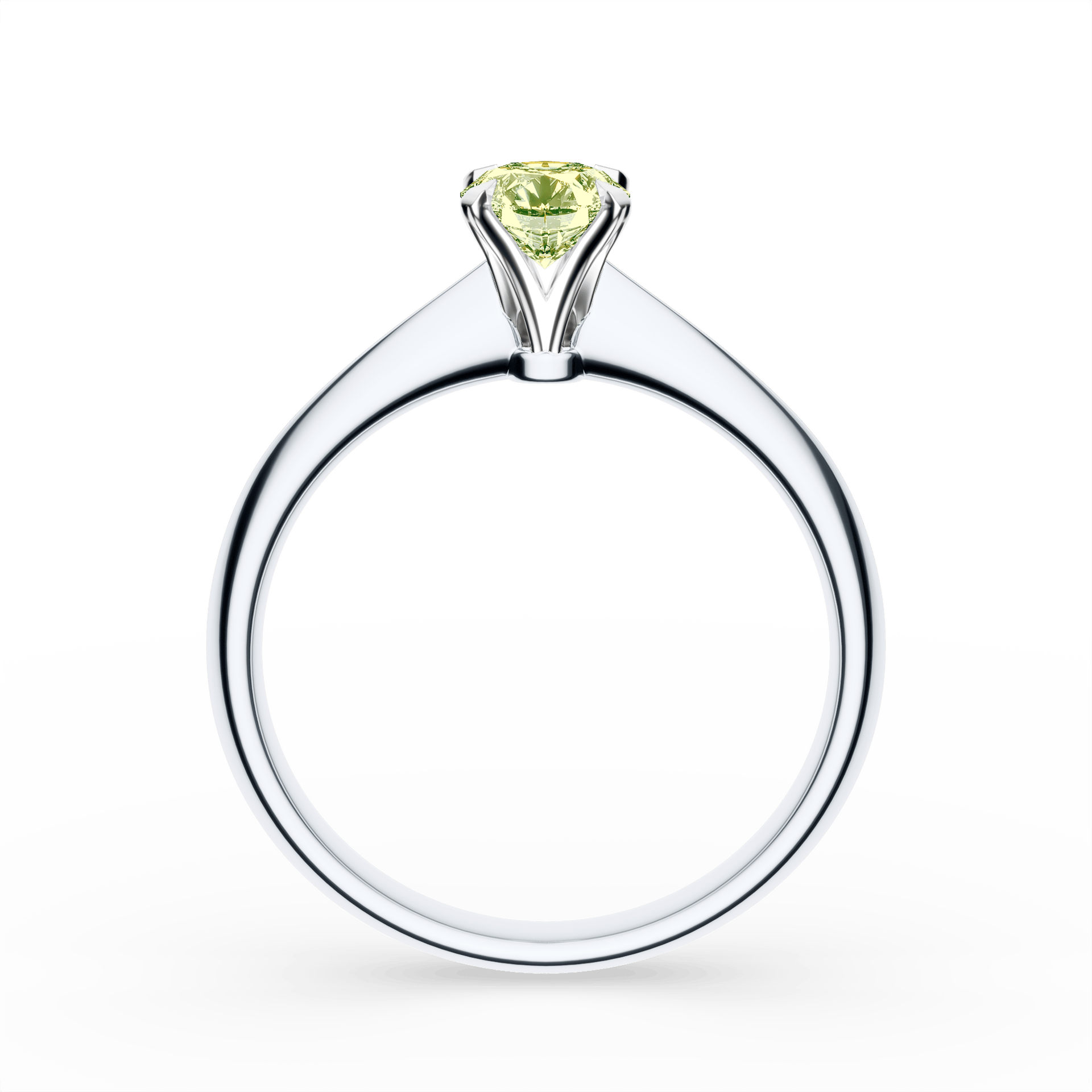 Pierścionek zaręczynowy My Angel z białego złota z jasnym zielonym diamentem laboratoryjnym 0,50ct
