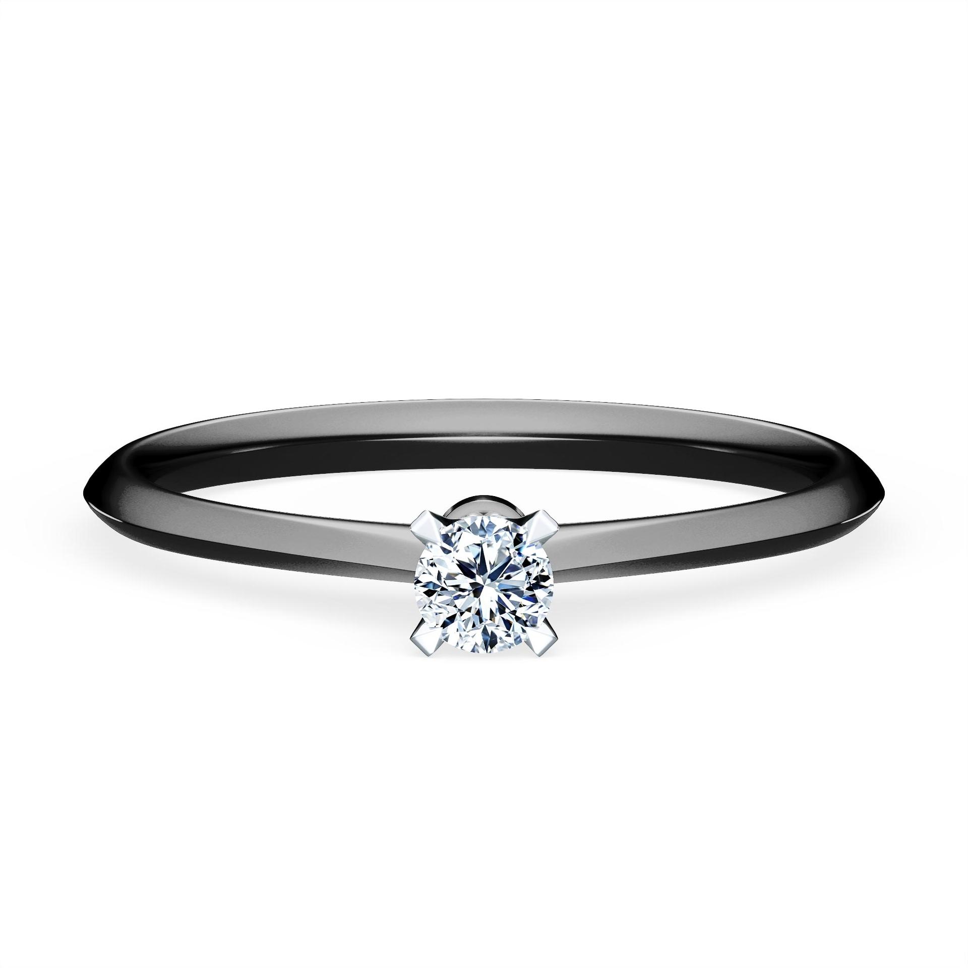 Pierścionek zaręczynowy My Angel z czarnego złota z diamentem naturalnym 0,10ct