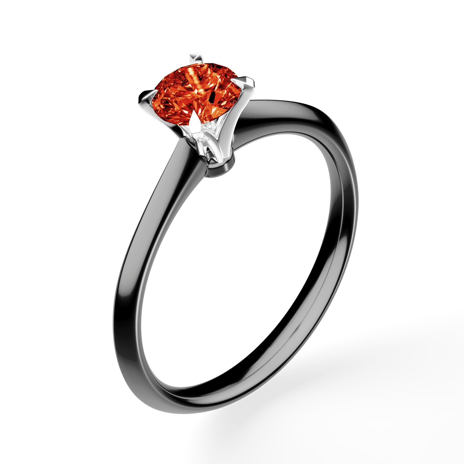 Pierścionek zaręczynowy My Angel z czarnego złota z czerwonym diamentem laboratoryjnym 0,50ct