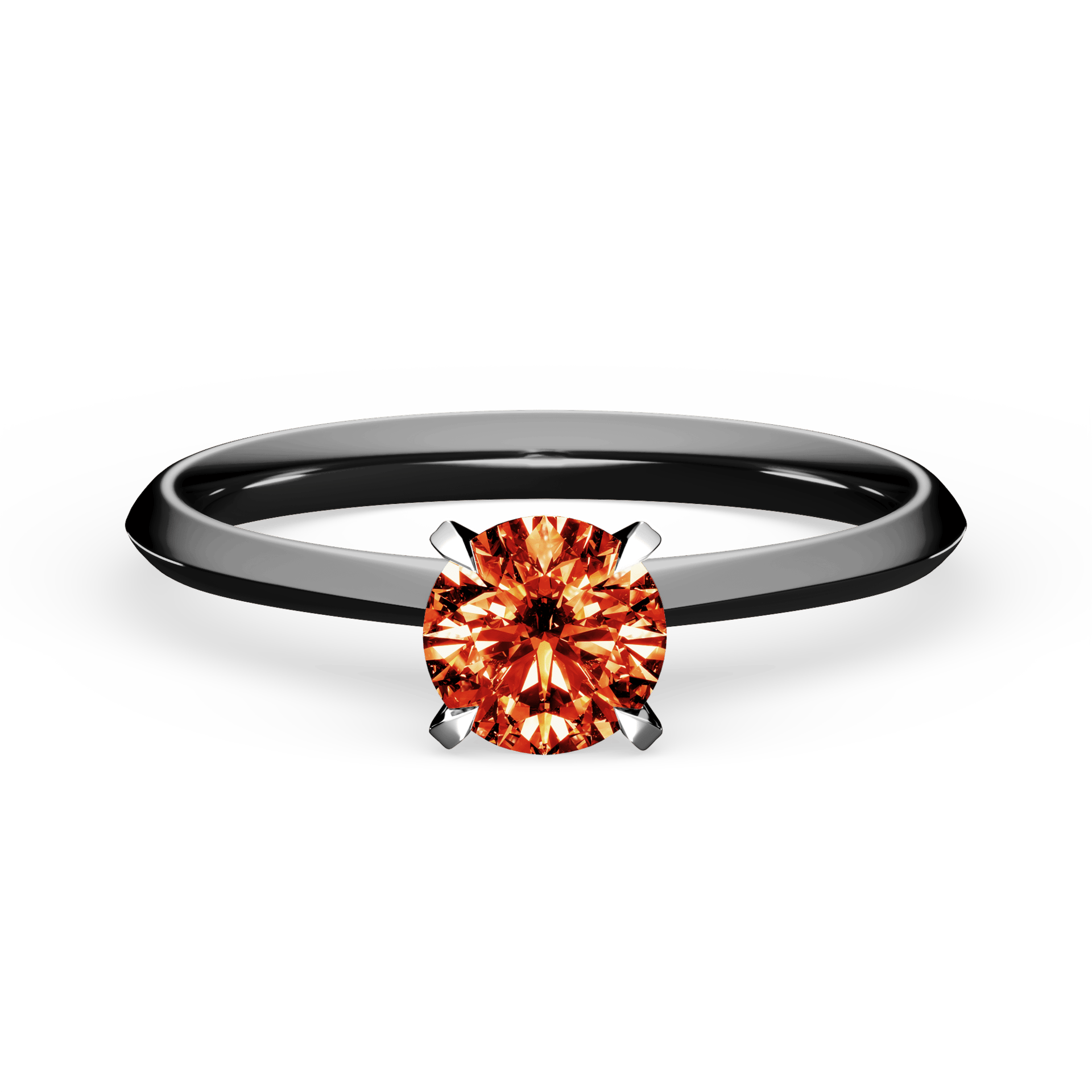 Pierścionek zaręczynowy My Angel z czarnego złota z czerwonym diamentem laboratoryjnym 0,50ct