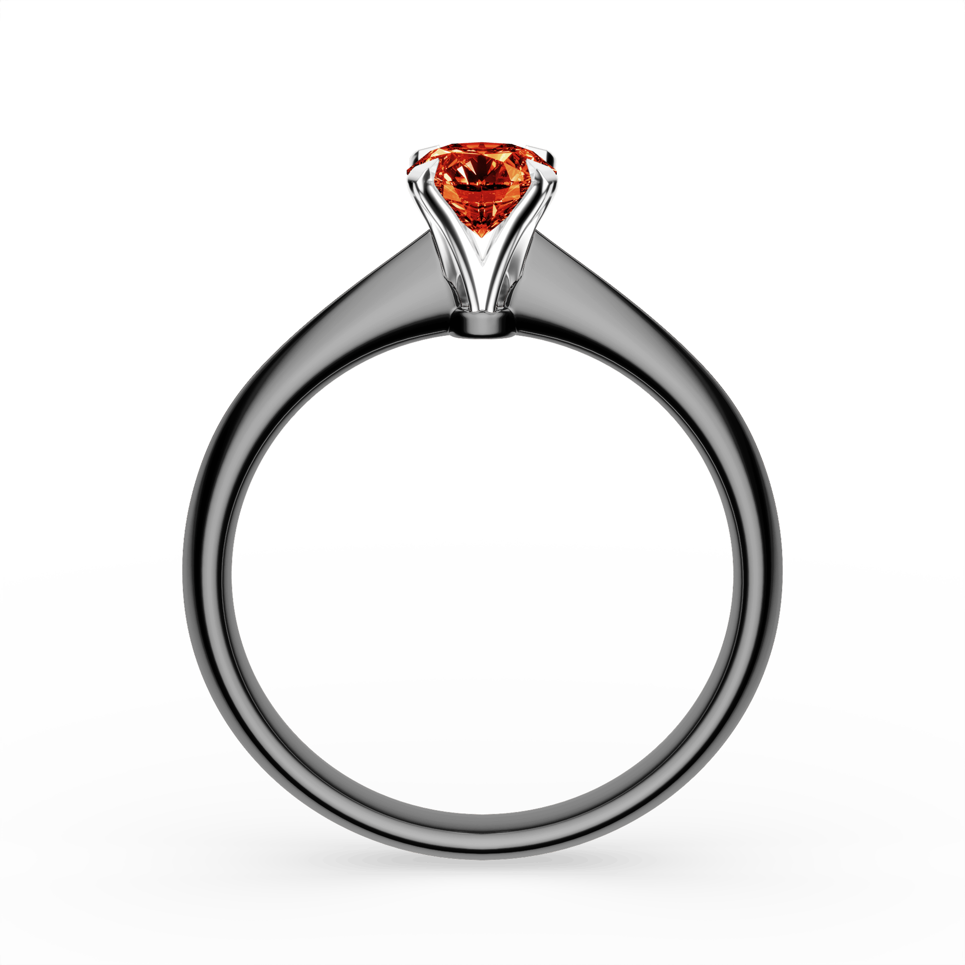 Pierścionek zaręczynowy My Angel z czarnego złota z czerwonym diamentem laboratoryjnym 0,50ct