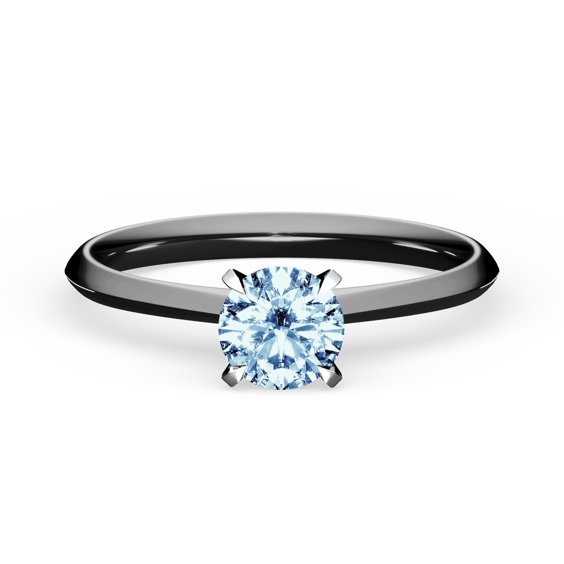 Pierścionek zaręczynowy My Angel z czarnego złota z niebieskim diamentem laboratoryjnym 0,50ct