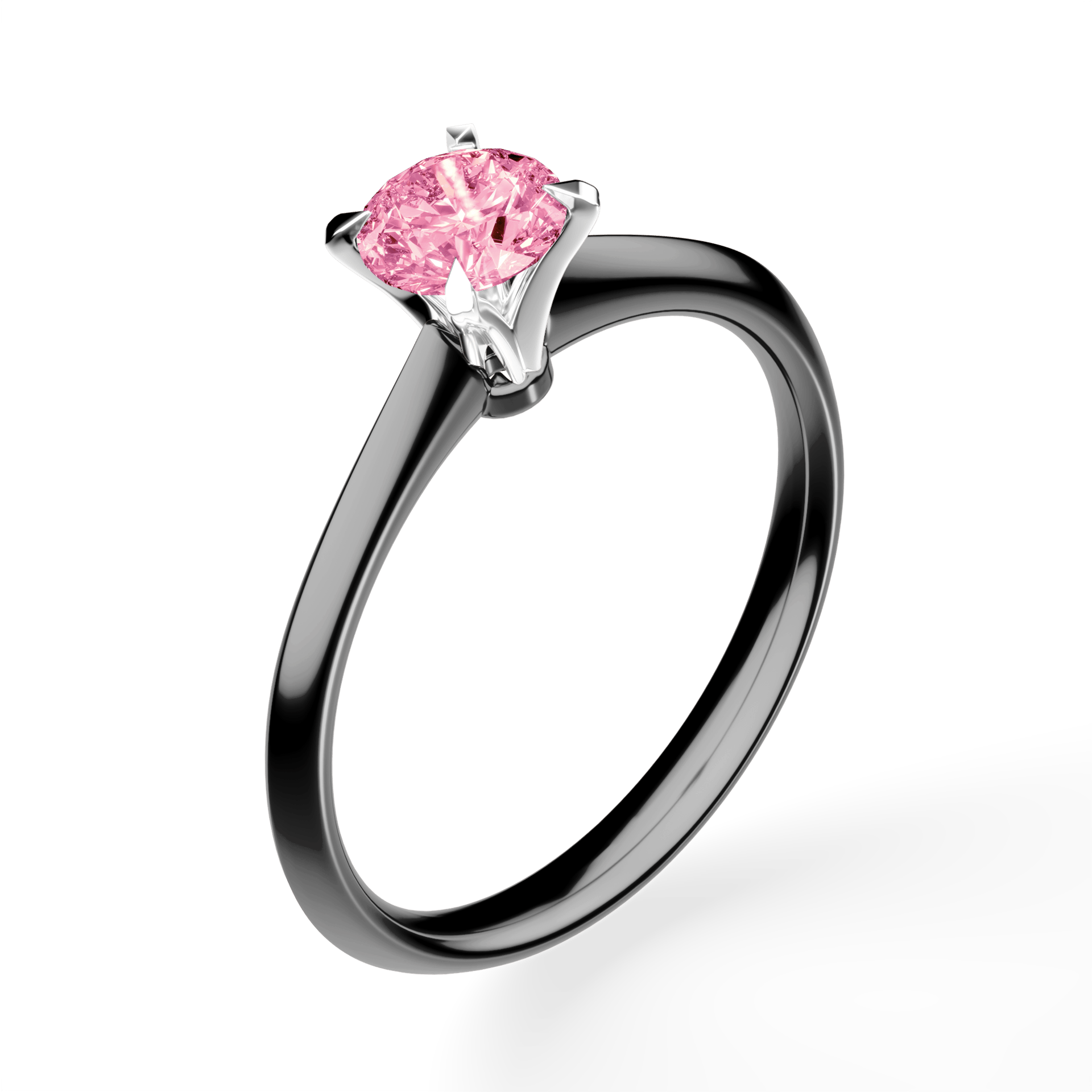 Pierścionek zaręczynowy My Angel z czarnego złota z różowym diamentem laboratoryjnym 0,50ct