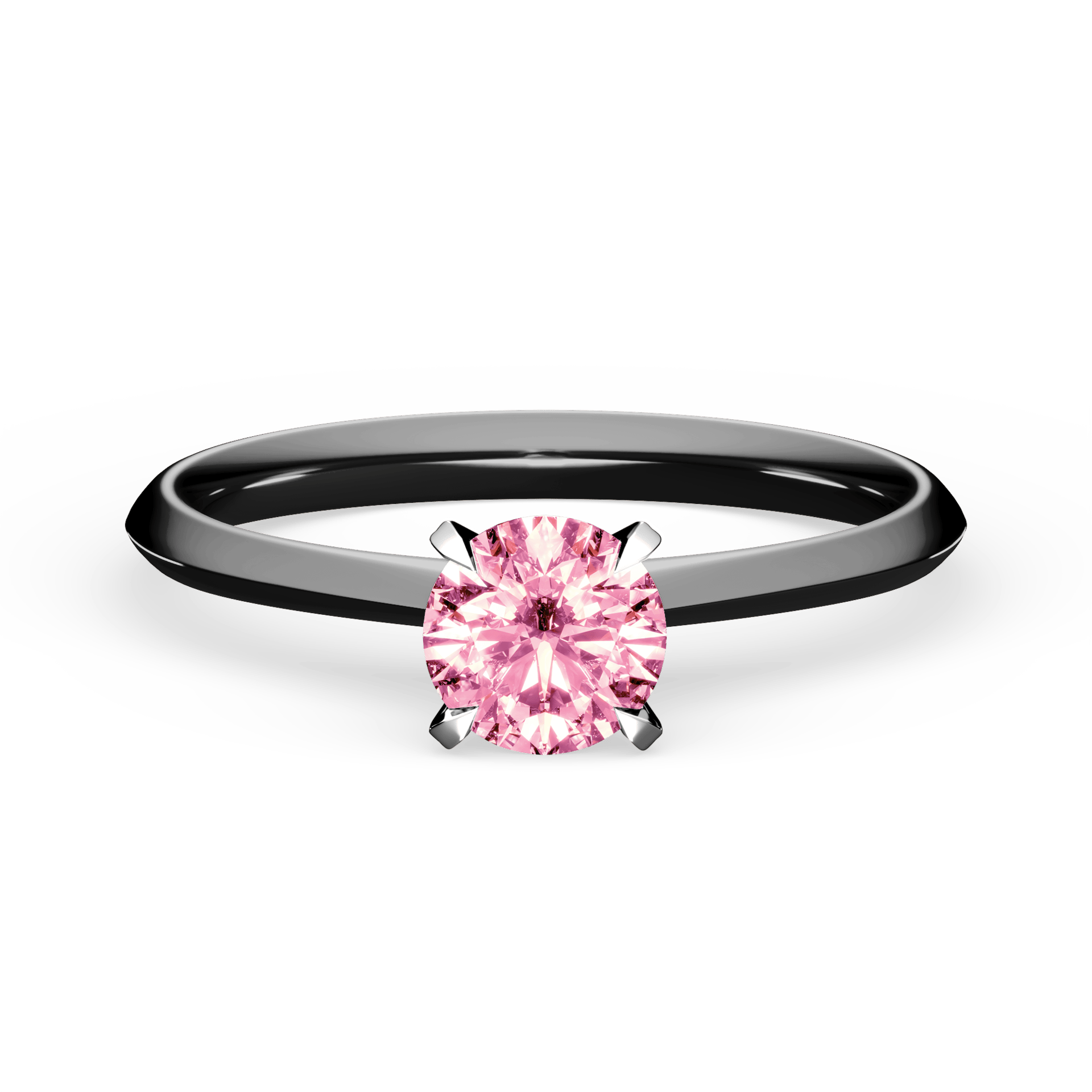 Pierścionek zaręczynowy My Angel z czarnego złota z różowym diamentem laboratoryjnym 0,50ct