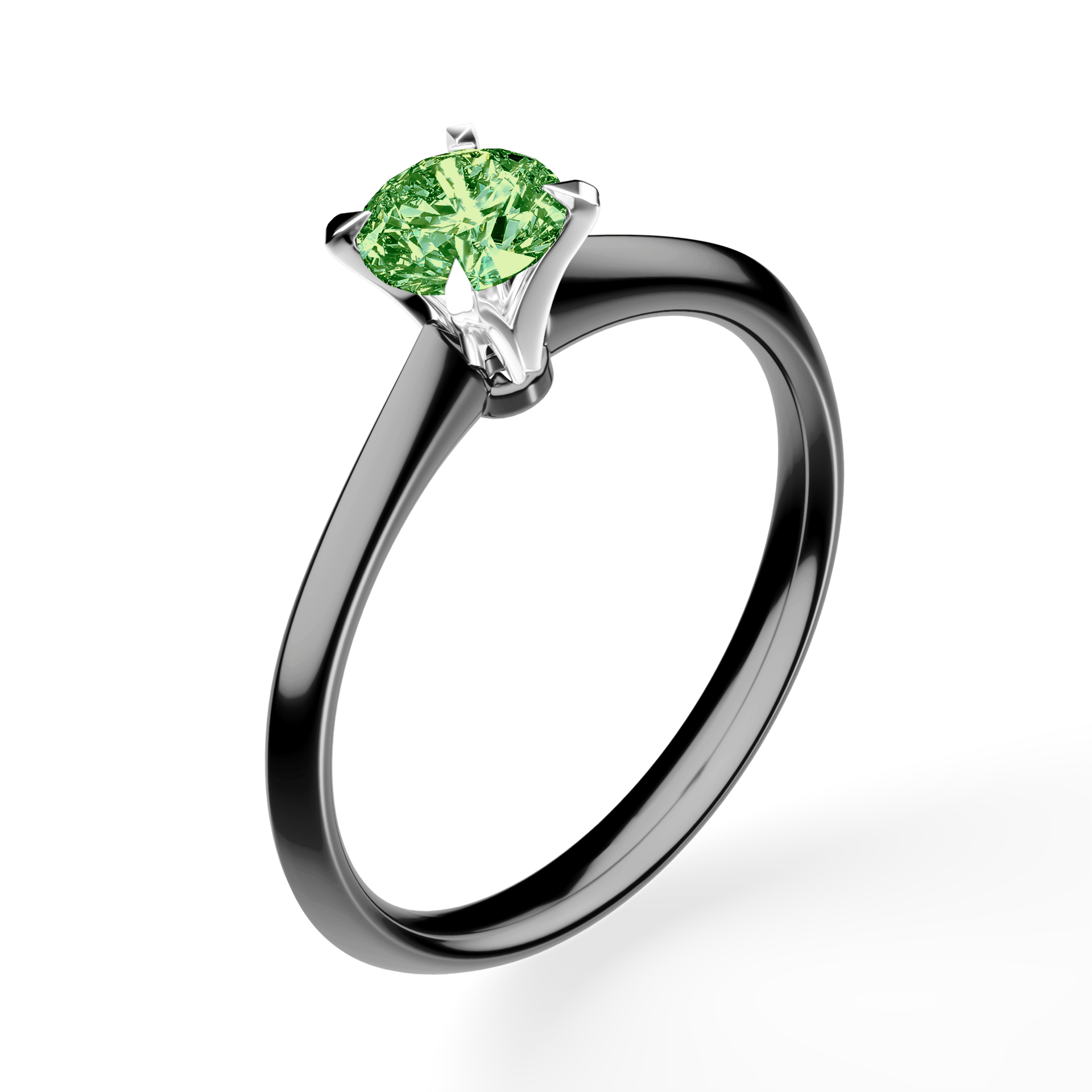 Pierścionek zaręczynowy My Angel z czarnego złota z ciemnym zielonym diamentem laboratoryjnym 0,50ct