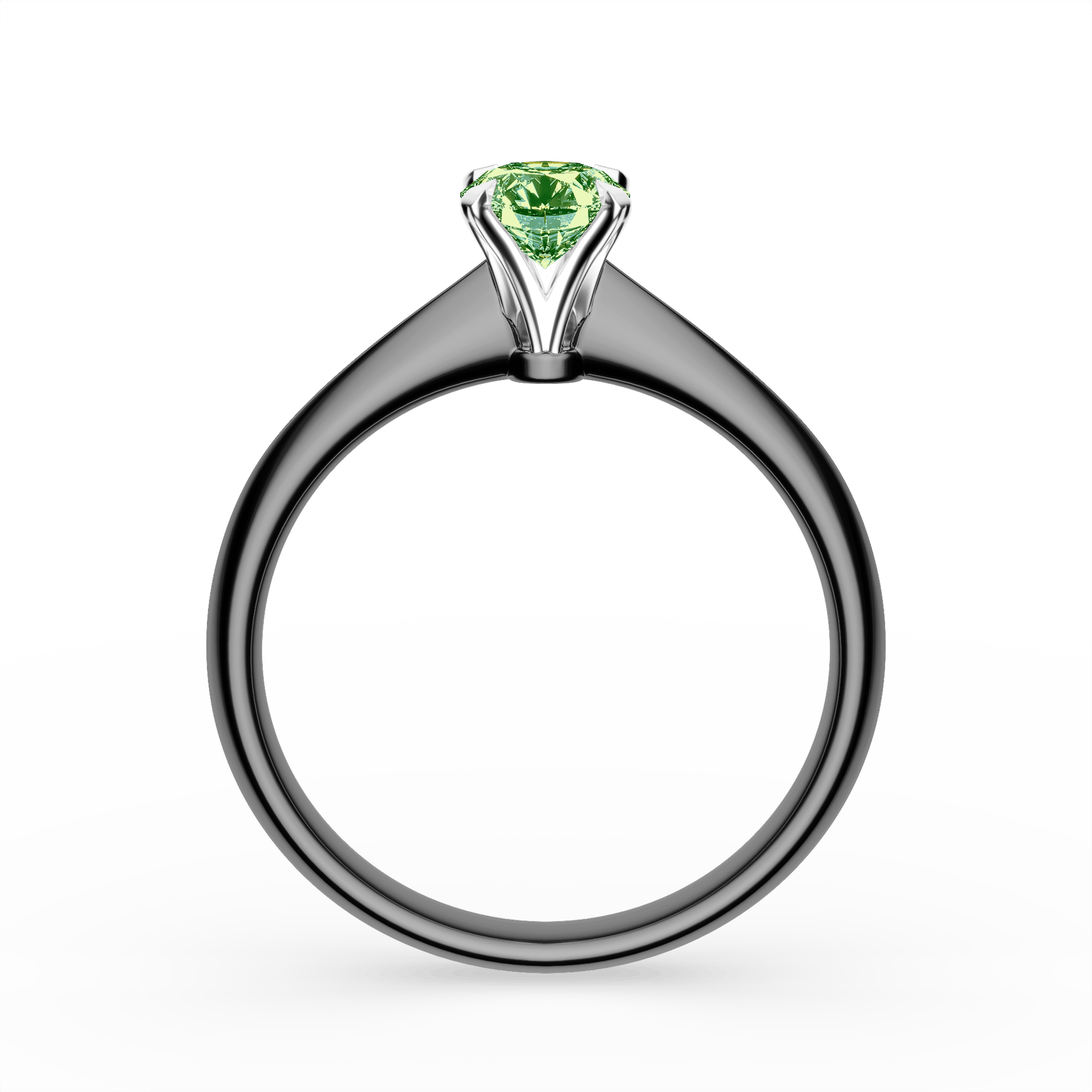 Pierścionek zaręczynowy My Angel z czarnego złota z ciemnym zielonym diamentem laboratoryjnym 0,50ct