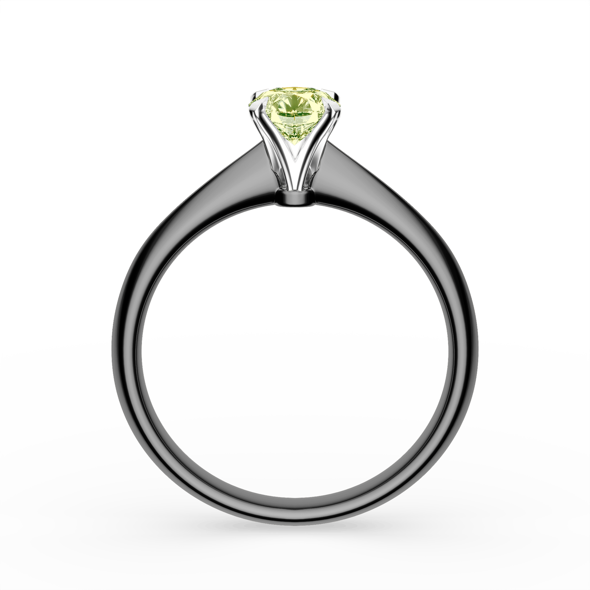 Pierścionek zaręczynowy My Angel z czarnego złota z jasnym zielonym diamentem laboratoryjnym 0,50ct